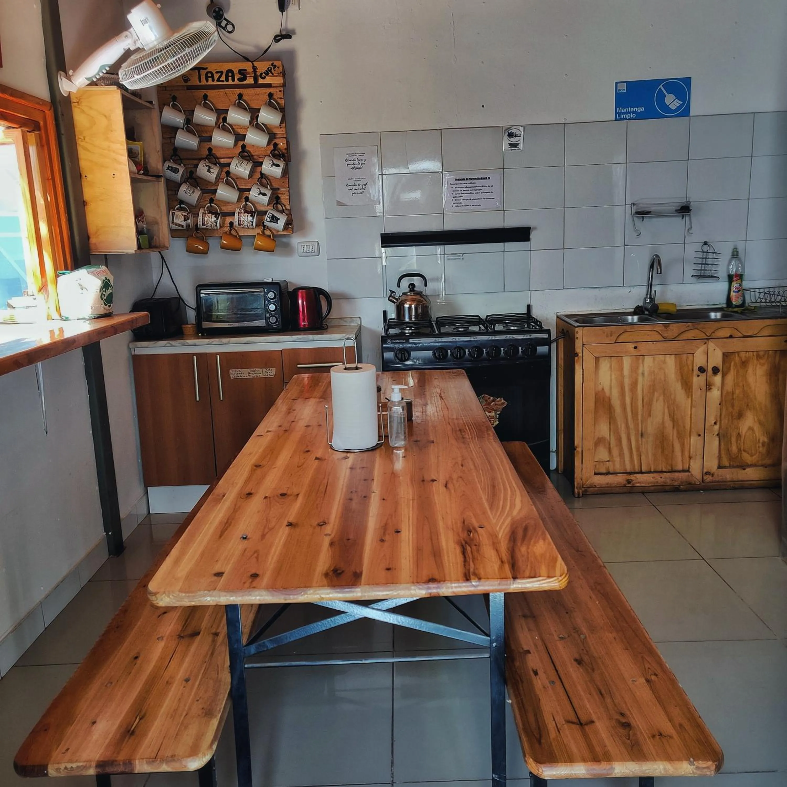 Kitchen or kitchenette in Rey Lagarto Hostel