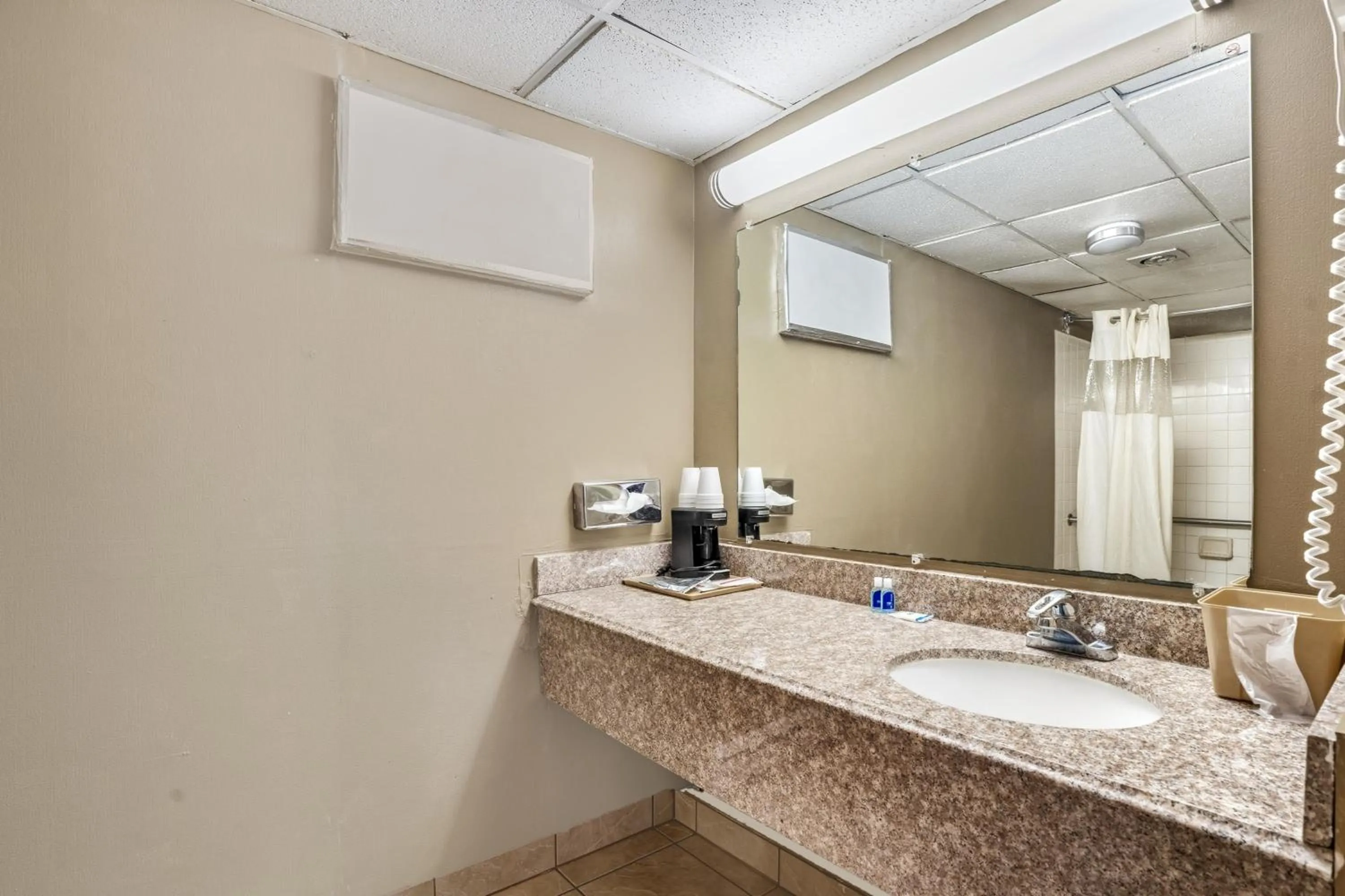Bathroom in Devils Lake Inn By OYO Near Devils Lake Regional Airport
