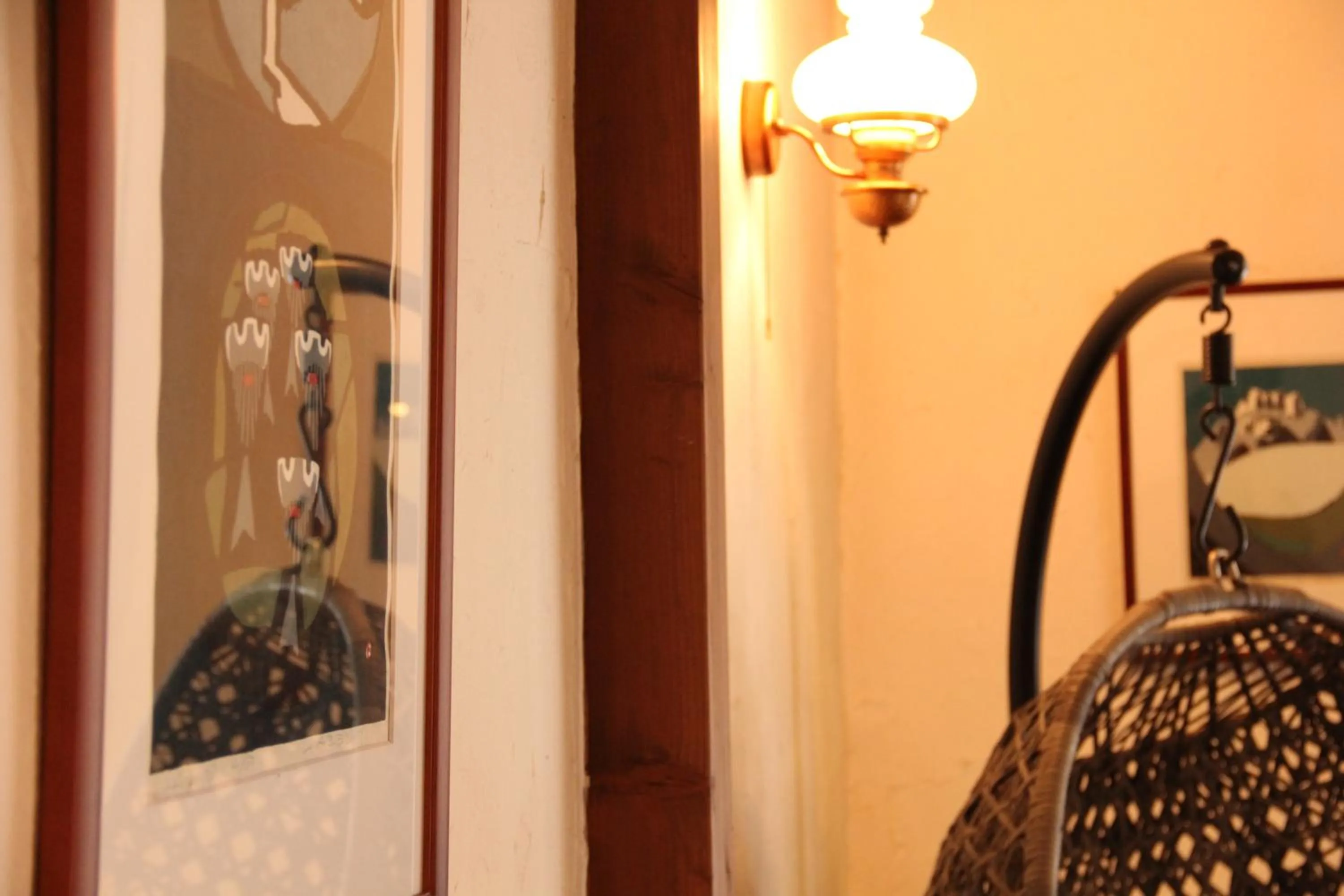 Decorative detail, Bed in Hakuba Skala Inn