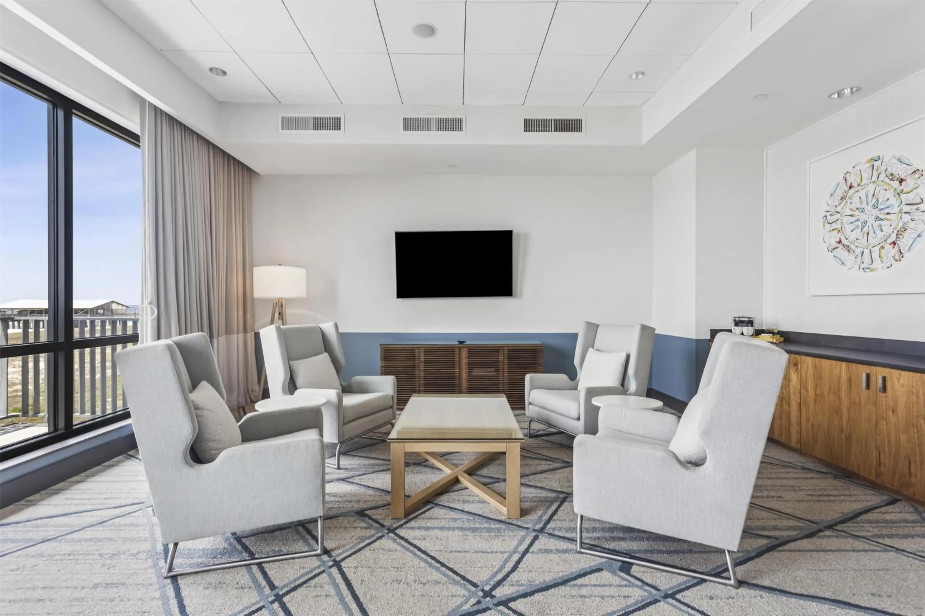 Living room in The Lodge at Gulf State Park, A Hilton Hotel