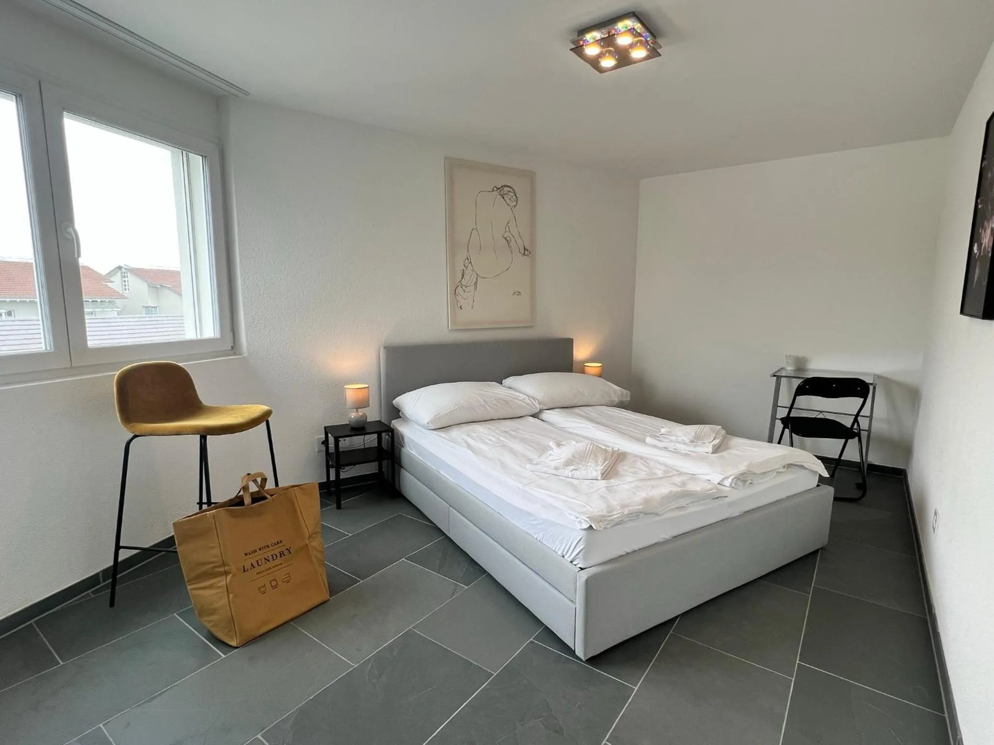 Bedroom, Bed in smartroom Rössli Hunzenschwil