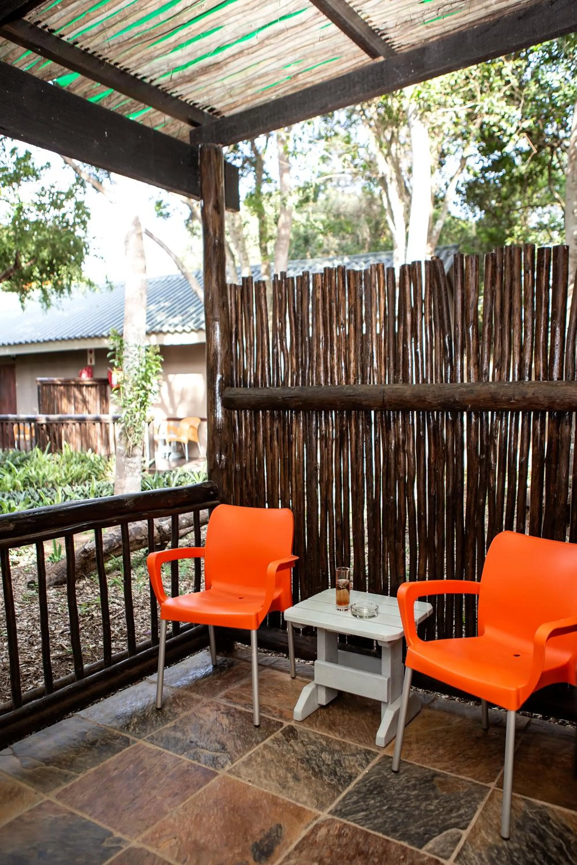 Patio in Emdoneni Lodge with Zululand Cat Conservation Project