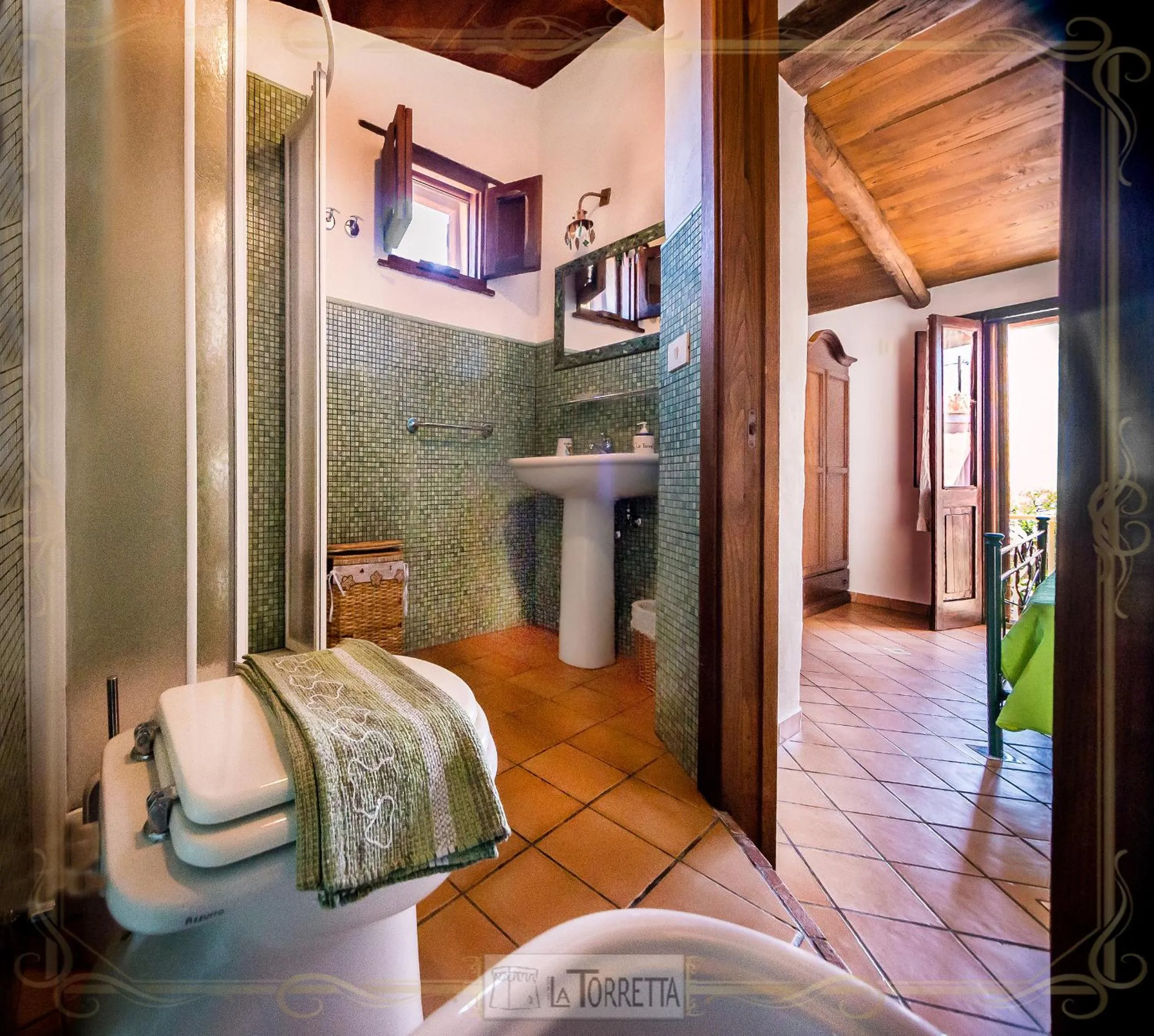 Bathroom, Bed in B&B La Torretta