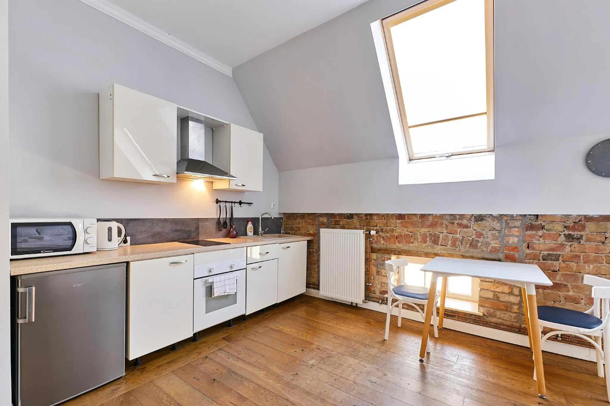 Kitchen or kitchenette in Stabu Sēta Apartments