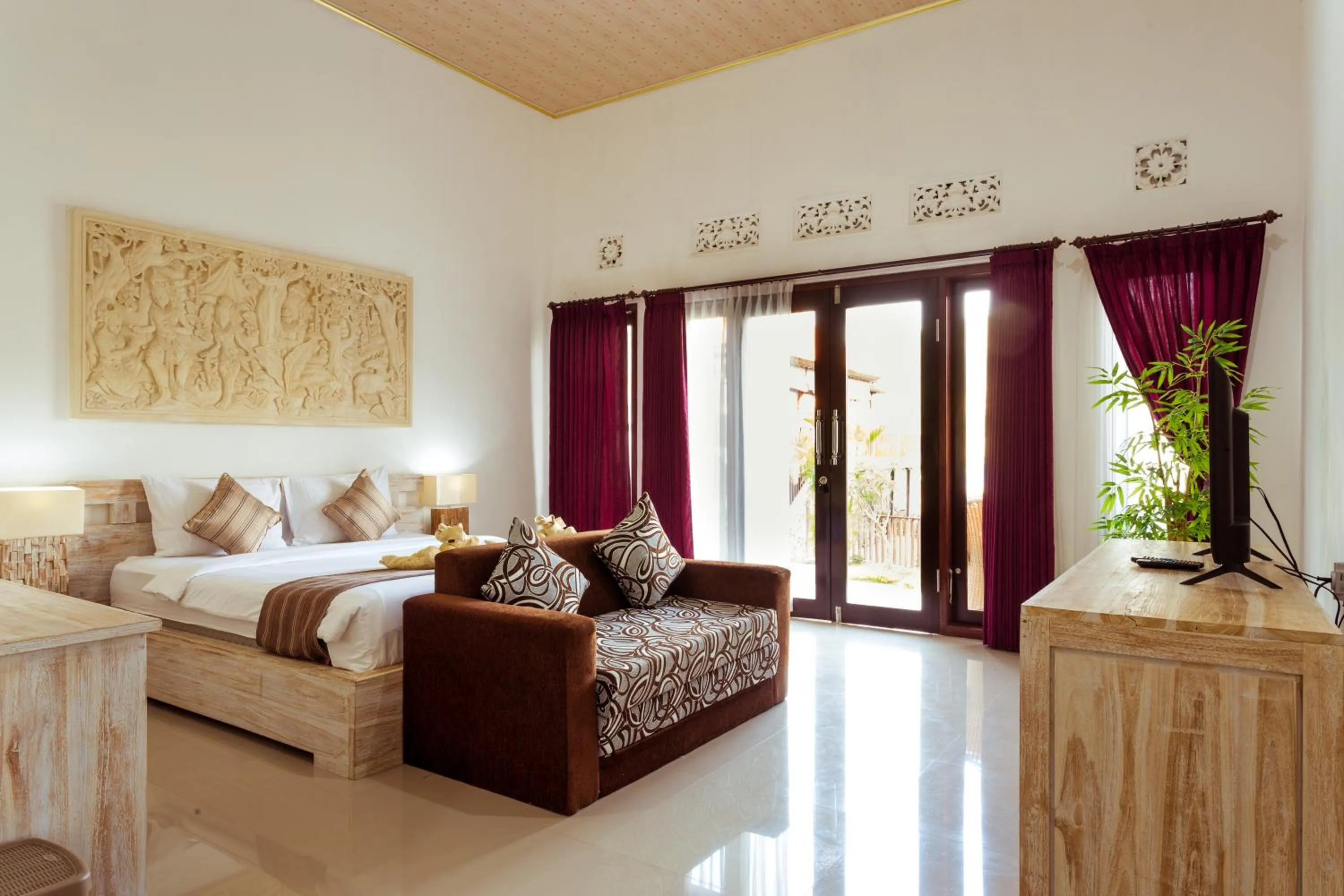 Seating area, Bed in Villa Jempana Kintamani