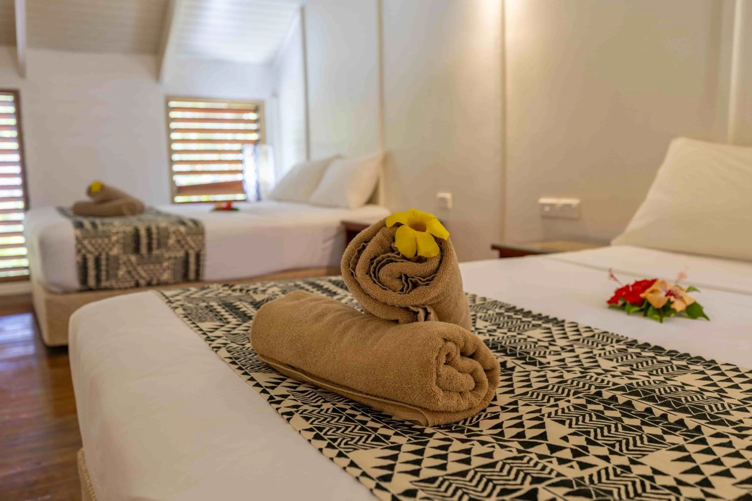 Bed in Beachouse Resort