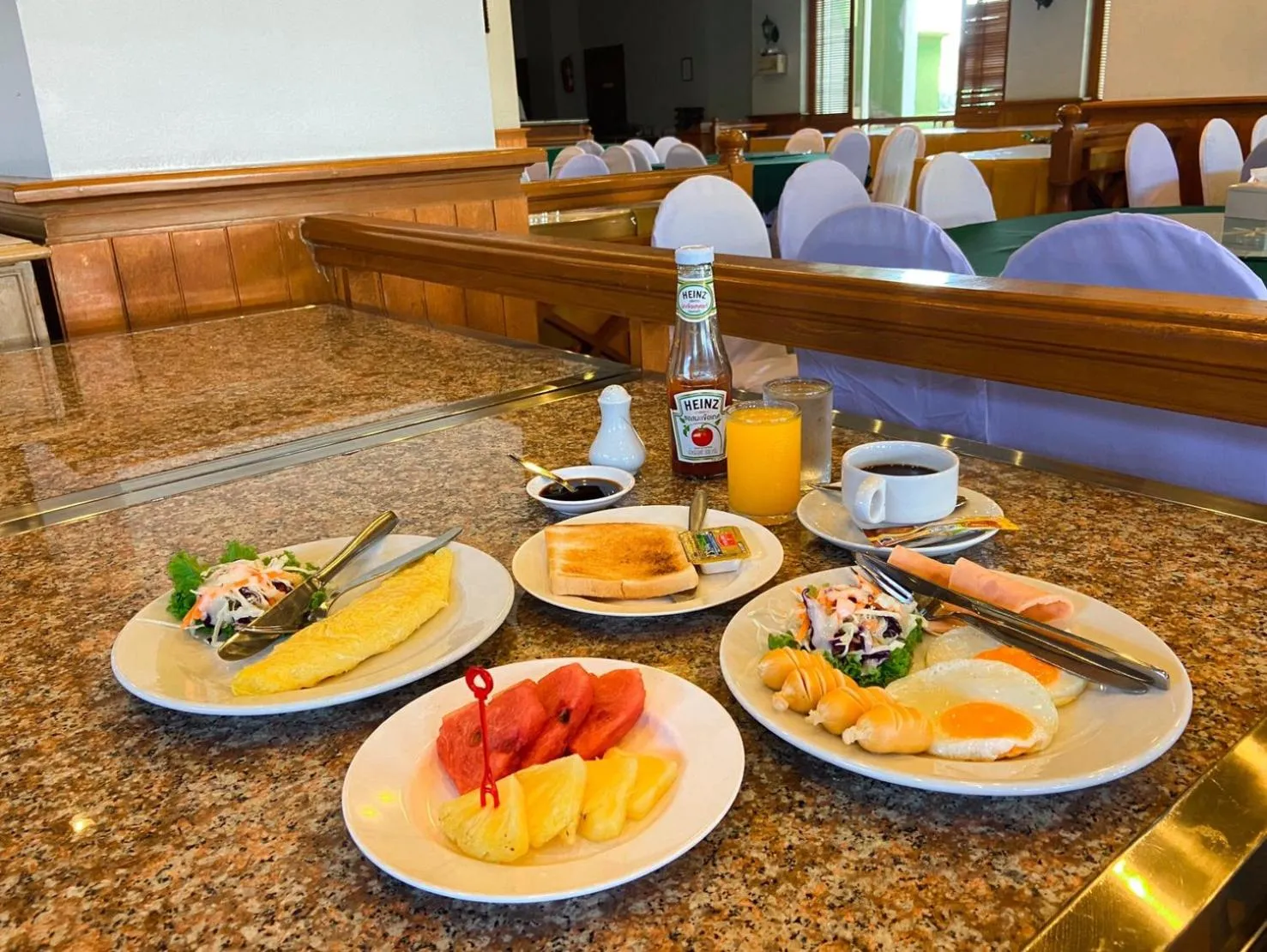 American breakfast in K Park Grand Hotel