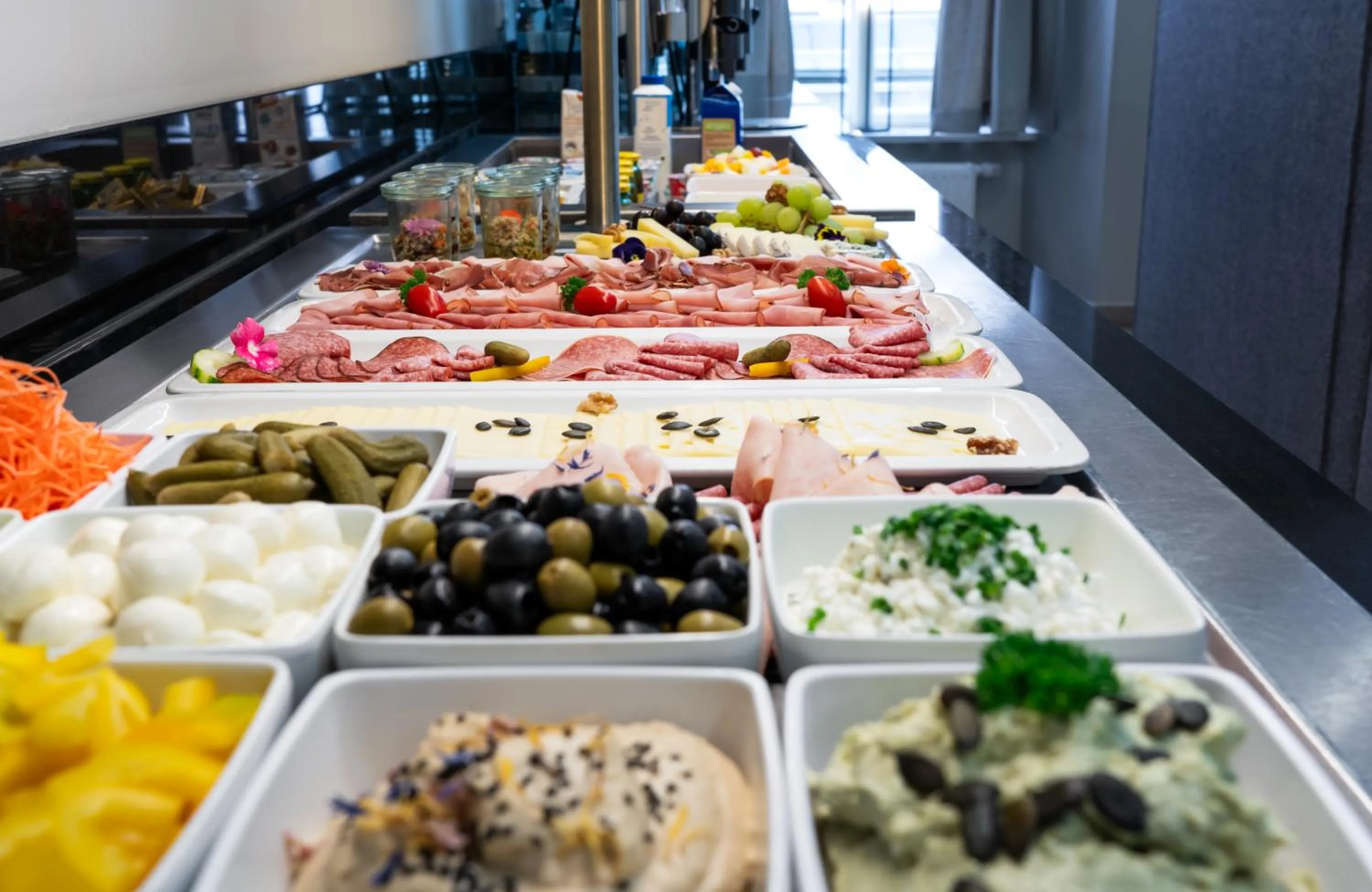 Buffet breakfast in Leonardo Boutique Hotel Salzburg Gablerbräu