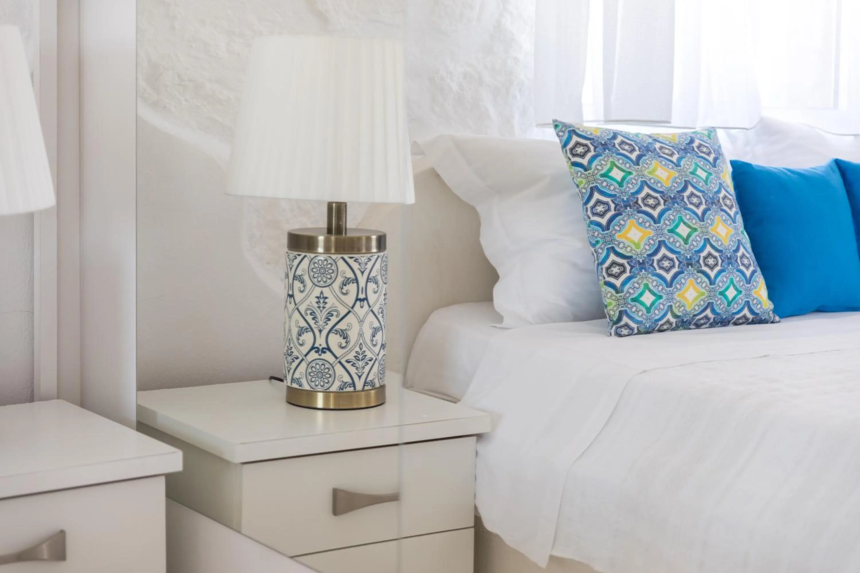 Decorative detail, Bed in Sugar Blue