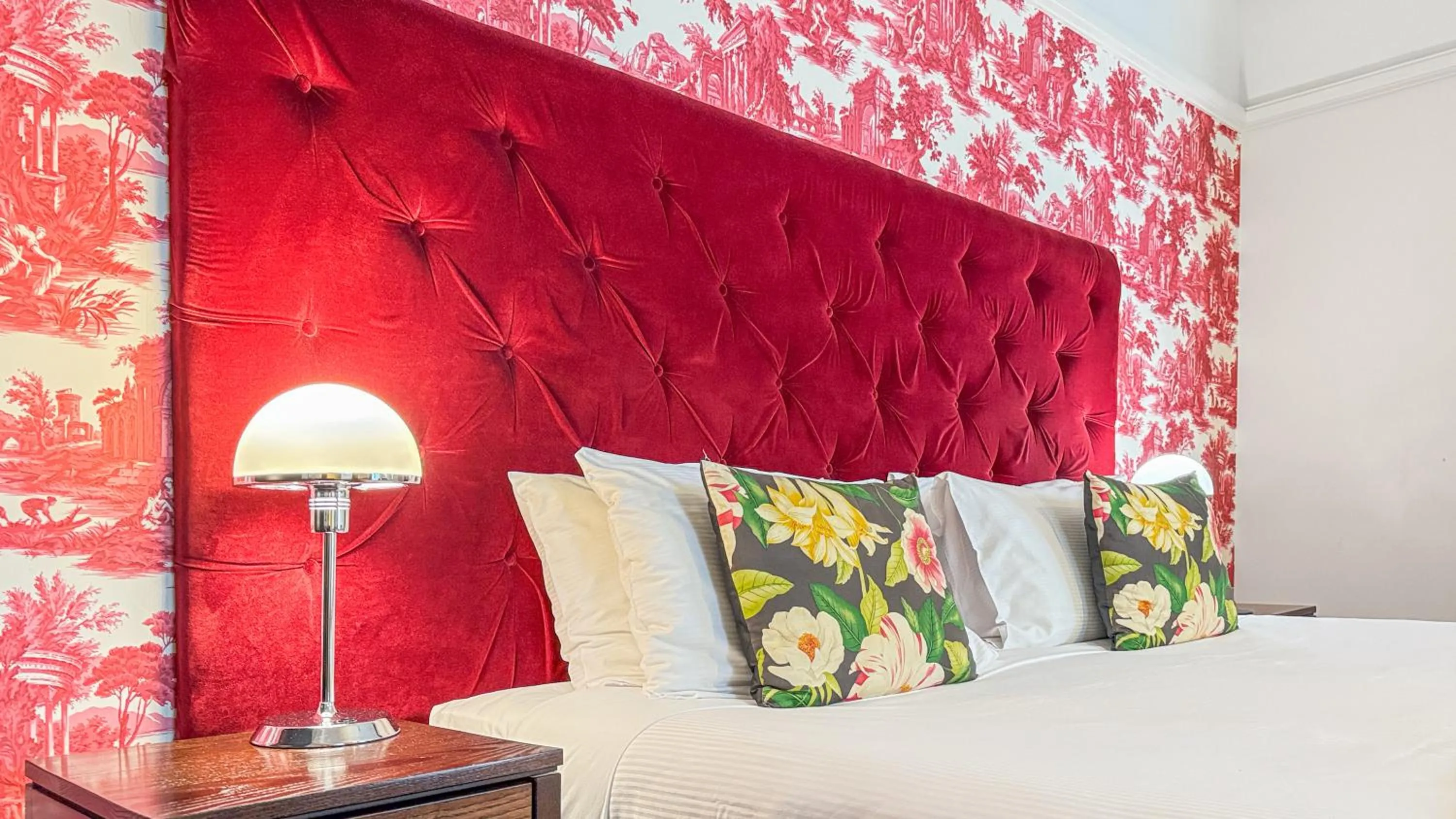 Decorative detail, Bed in Art Deco Masonic Hotel