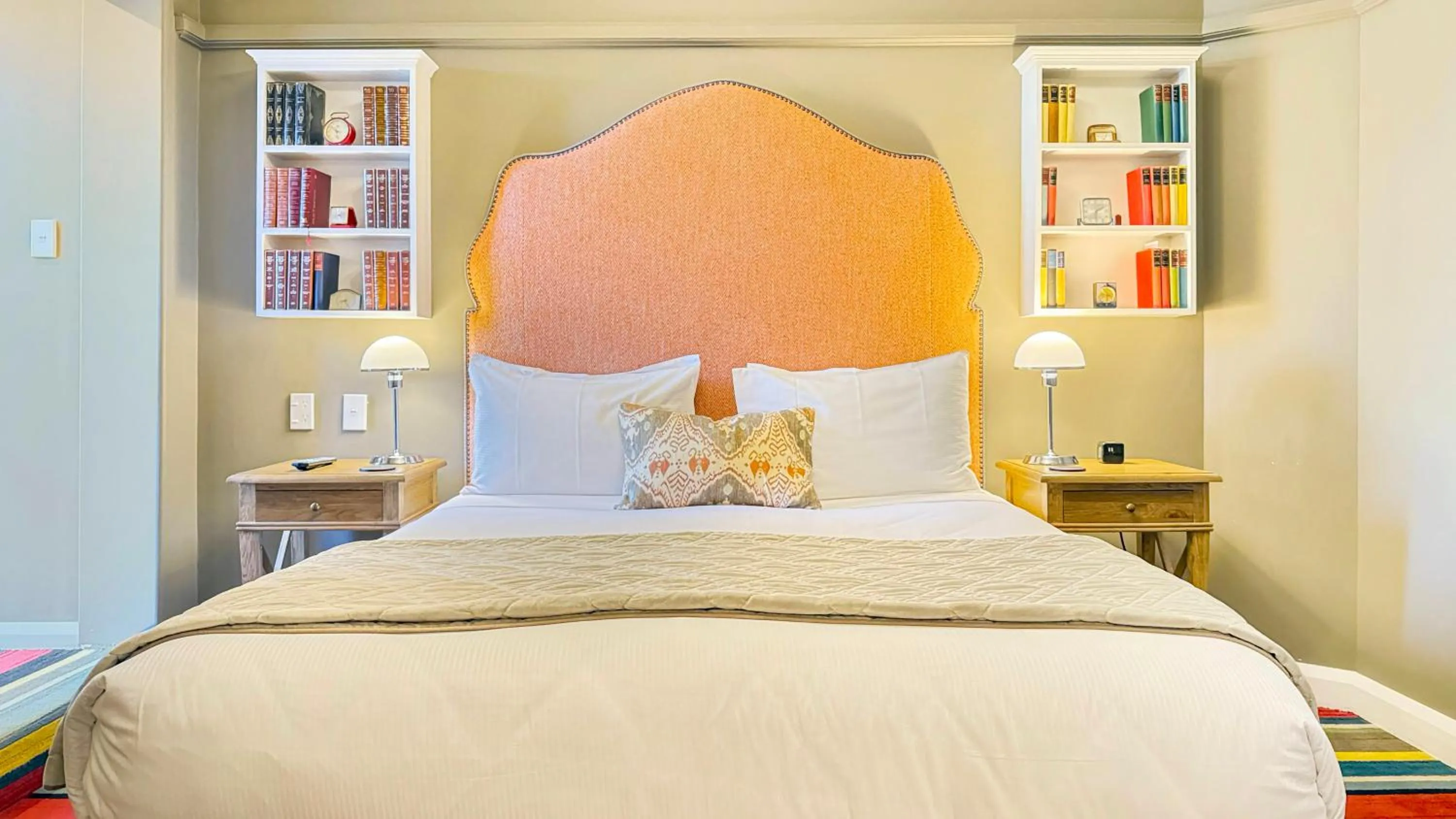 Bed in Art Deco Masonic Hotel