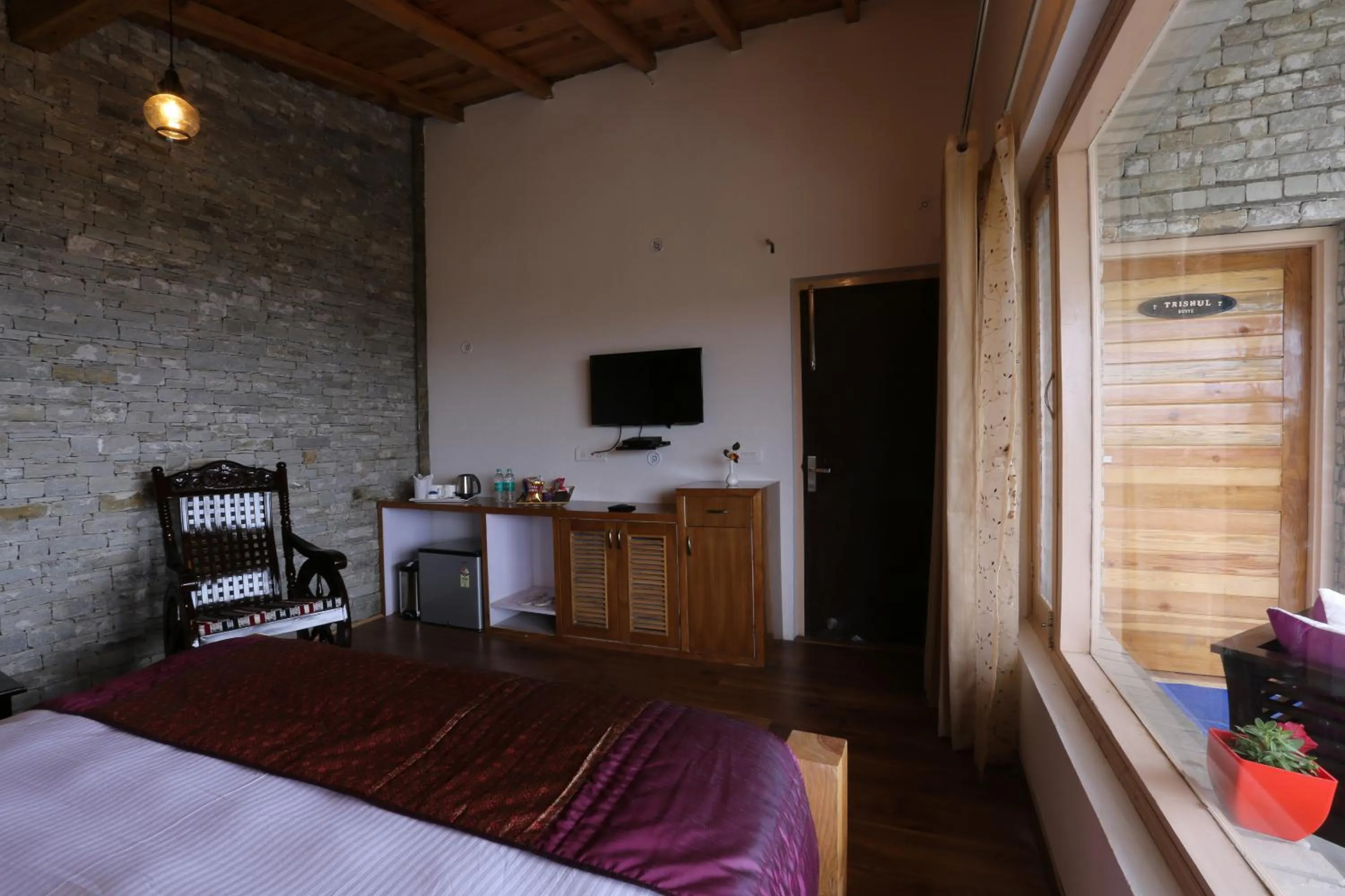 Bed in The Moksh Eco Inn