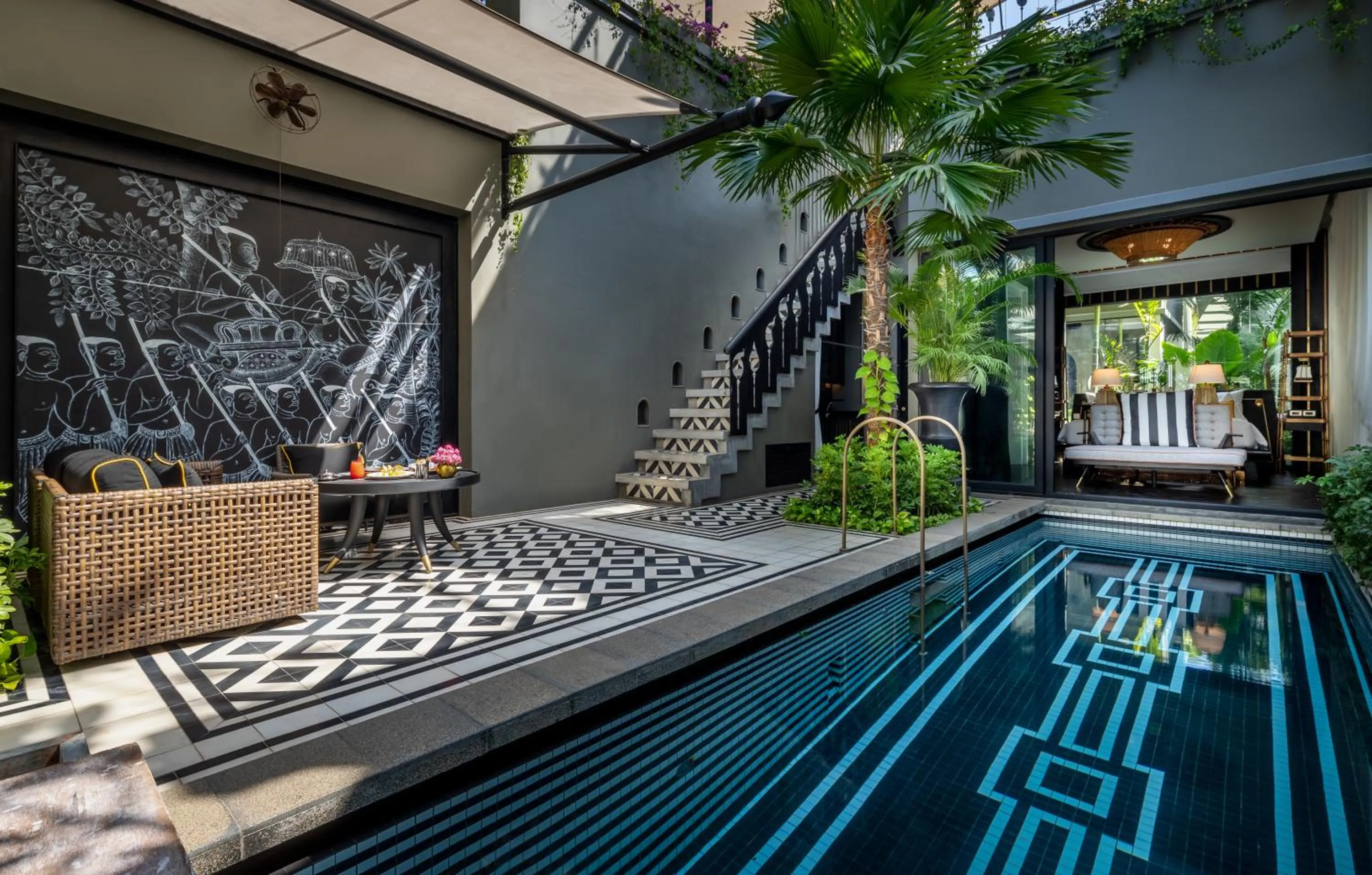 Pool view in Shinta Mani Angkor