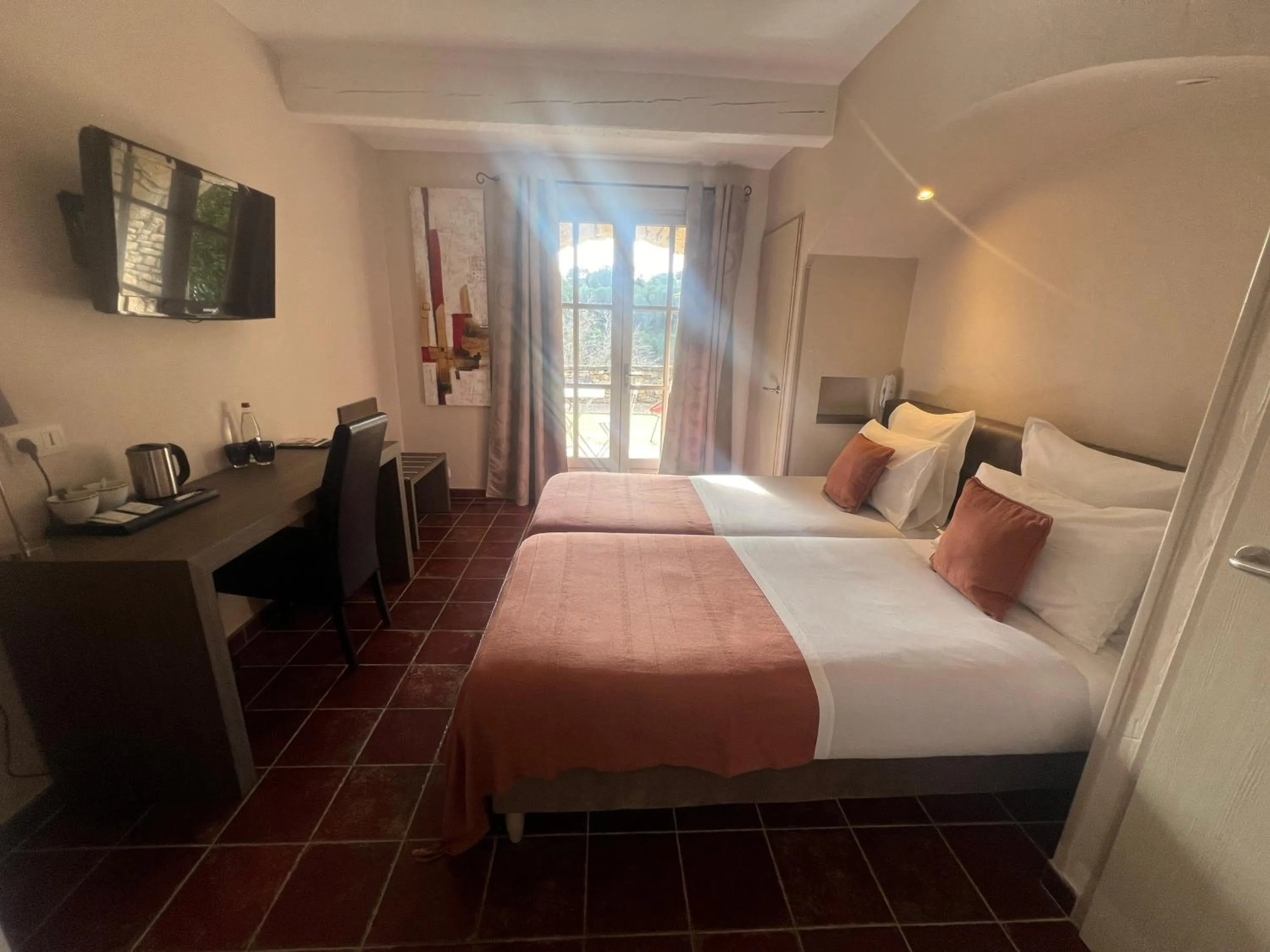 Photo of the whole room, Bed in Logis Hôtel Restaurant La Bergerie