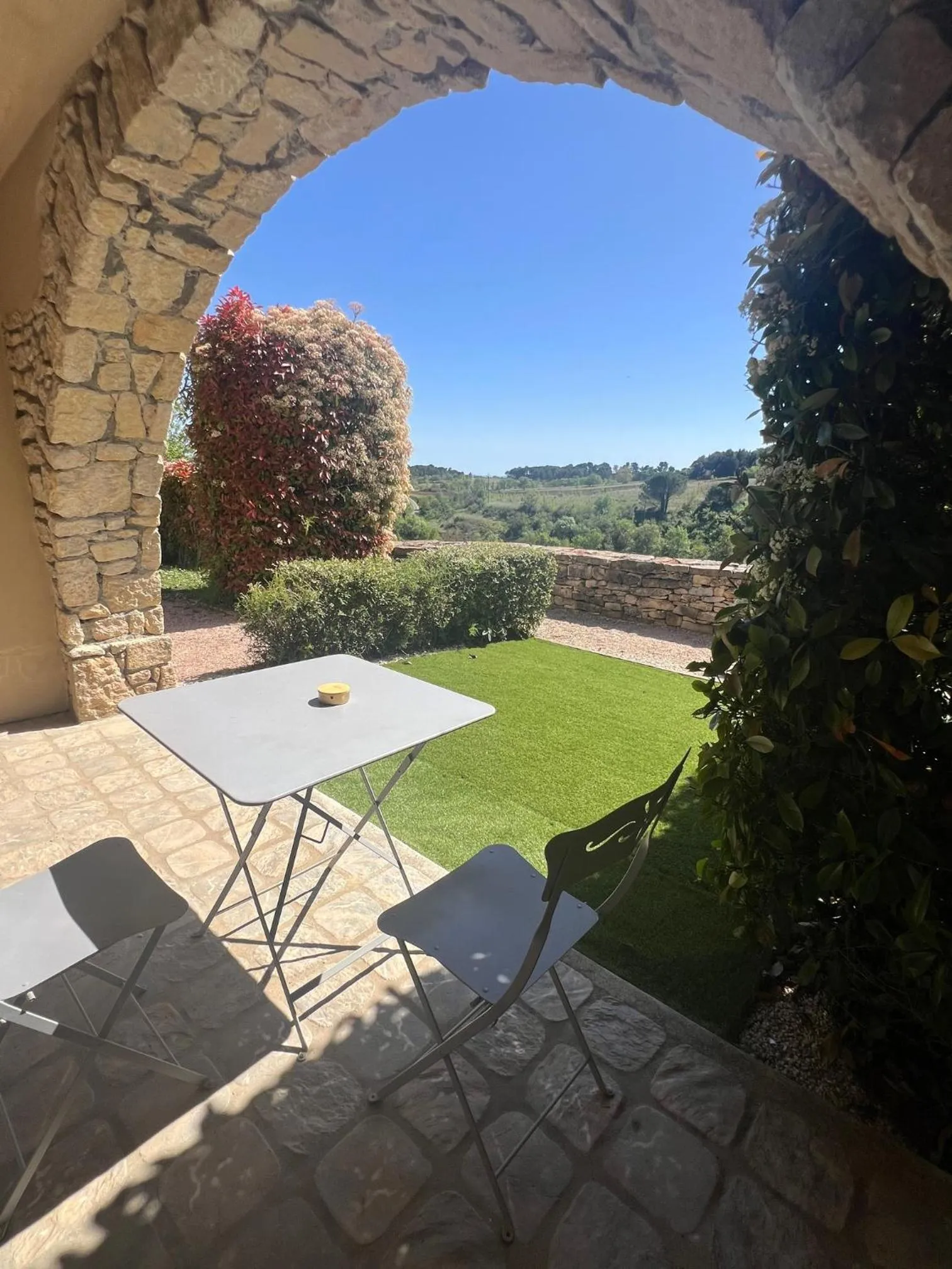Patio in Logis Hôtel Restaurant La Bergerie