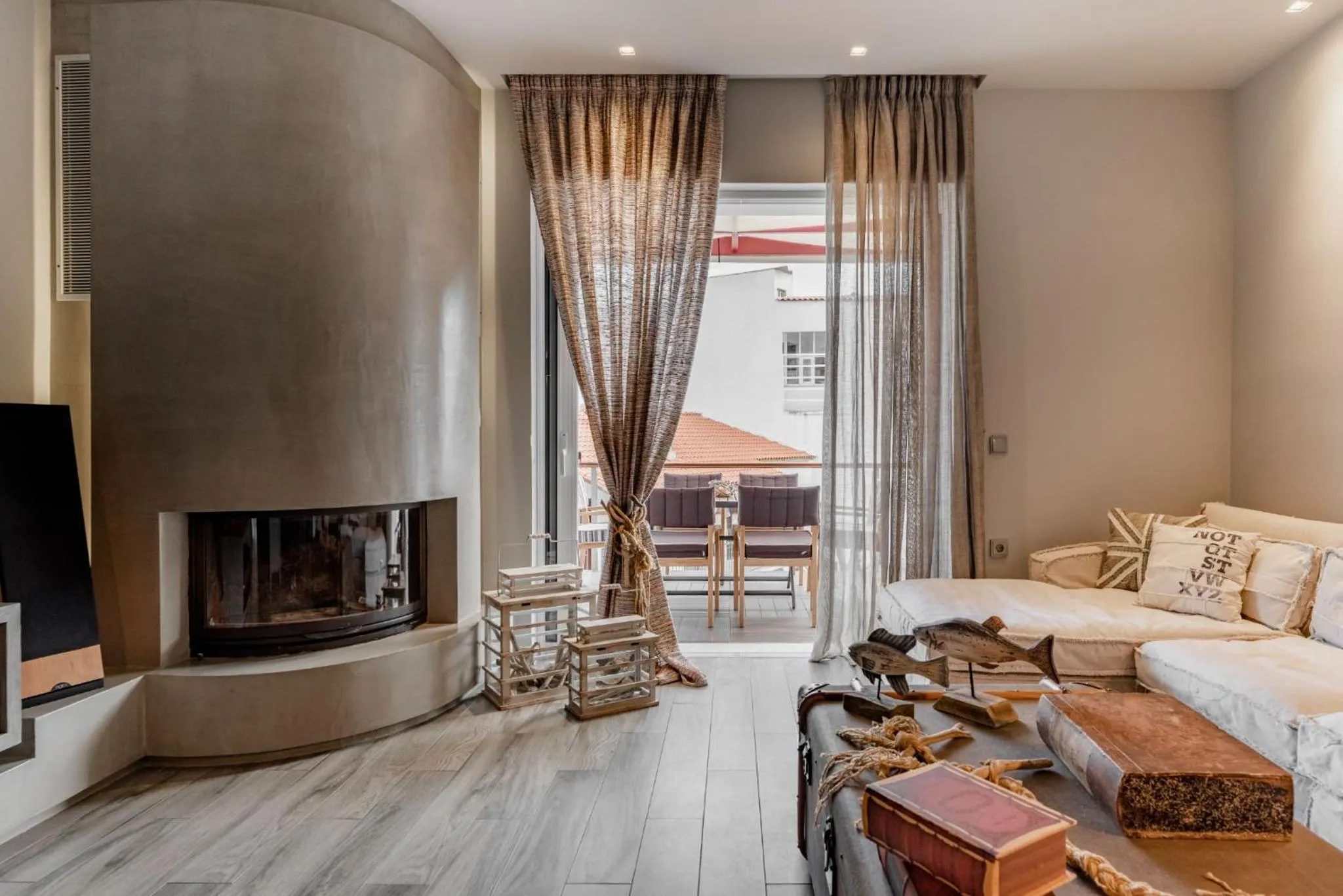 Living room, Bed in Tyros Boutique Houses Villas