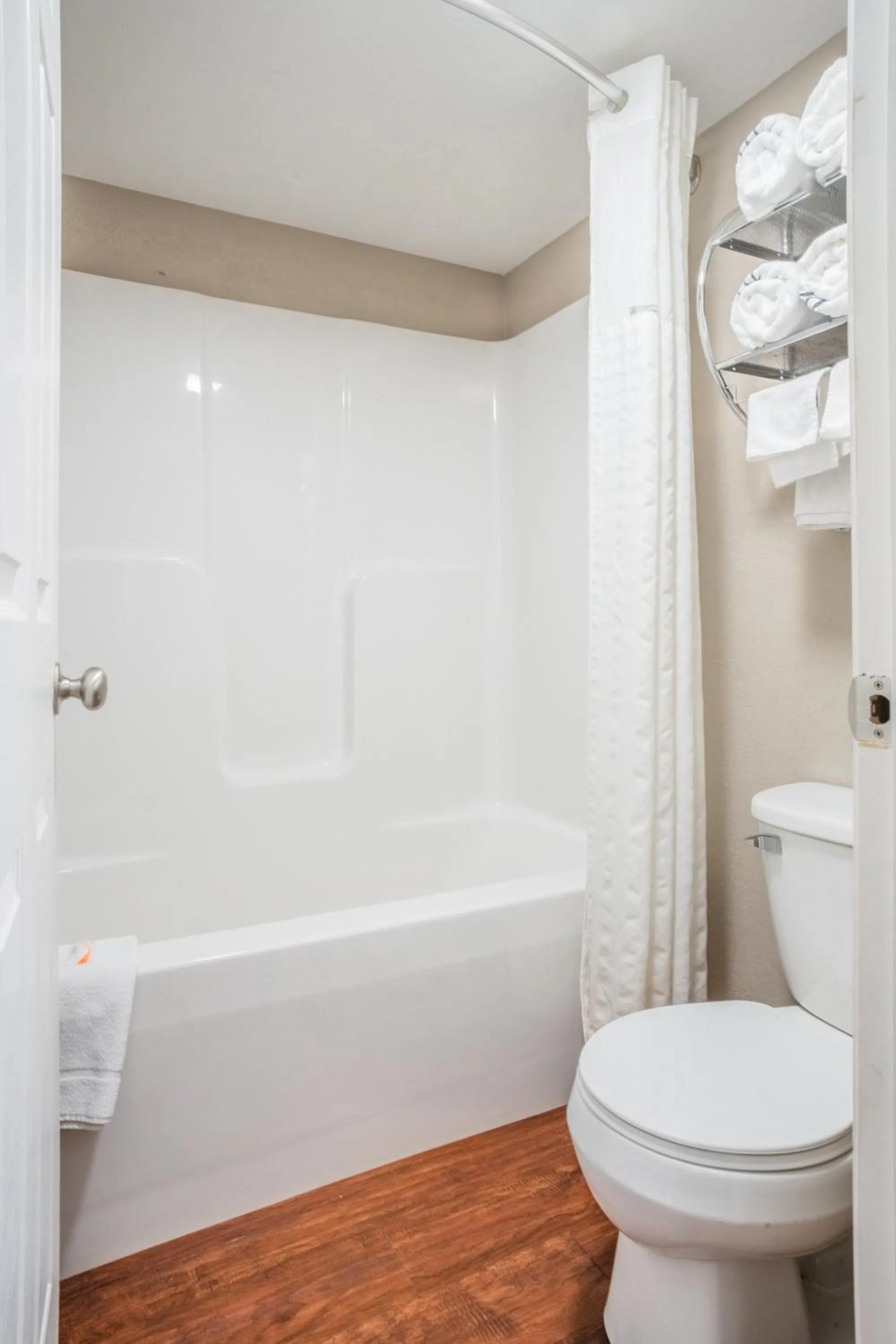 Bathroom in Super 8 by Wyndham Downtown Gatlinburg at Convention Center