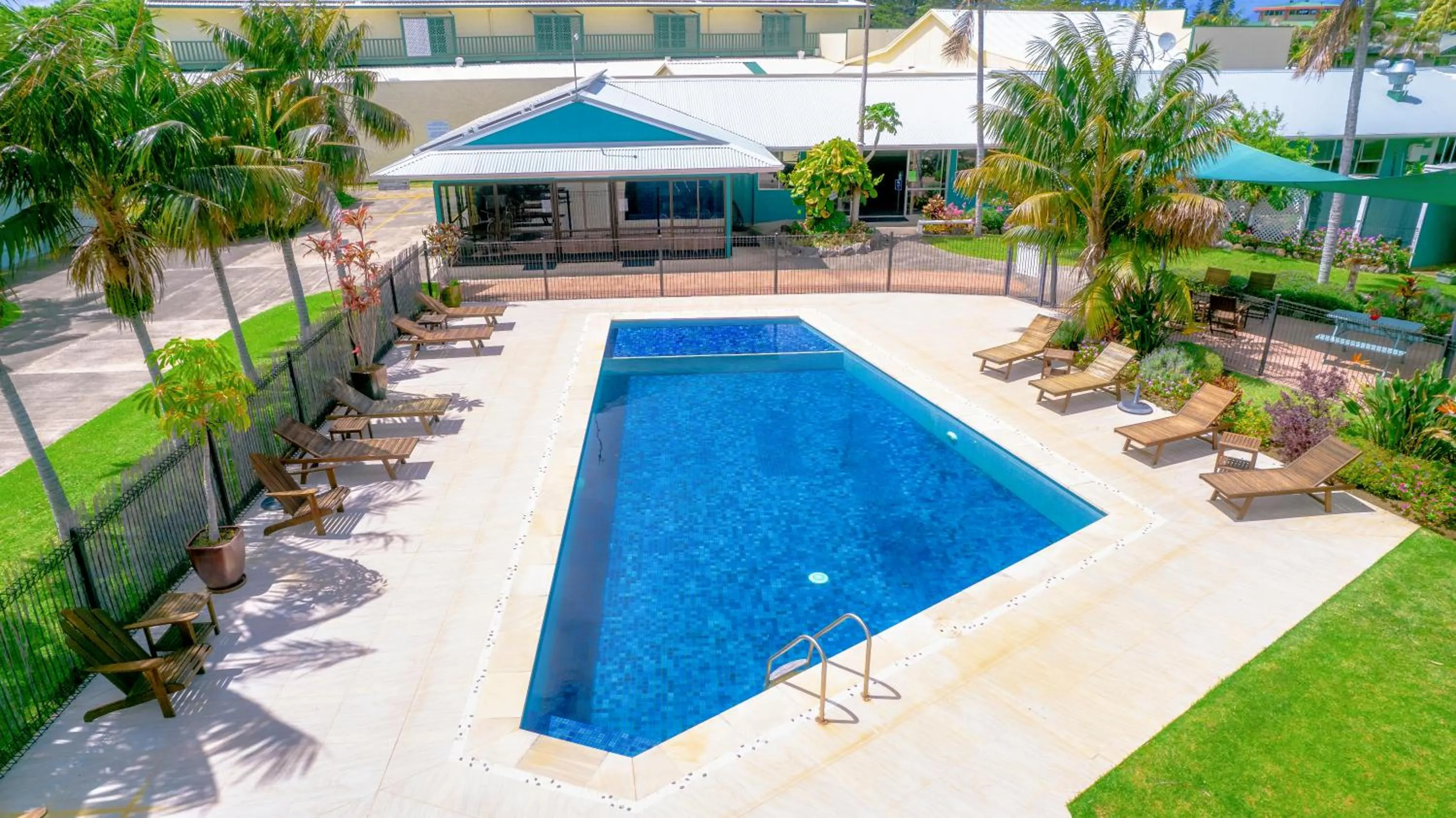Pool view in Aloha Apartments