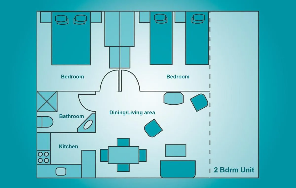 Floor plan in Aloha Apartments