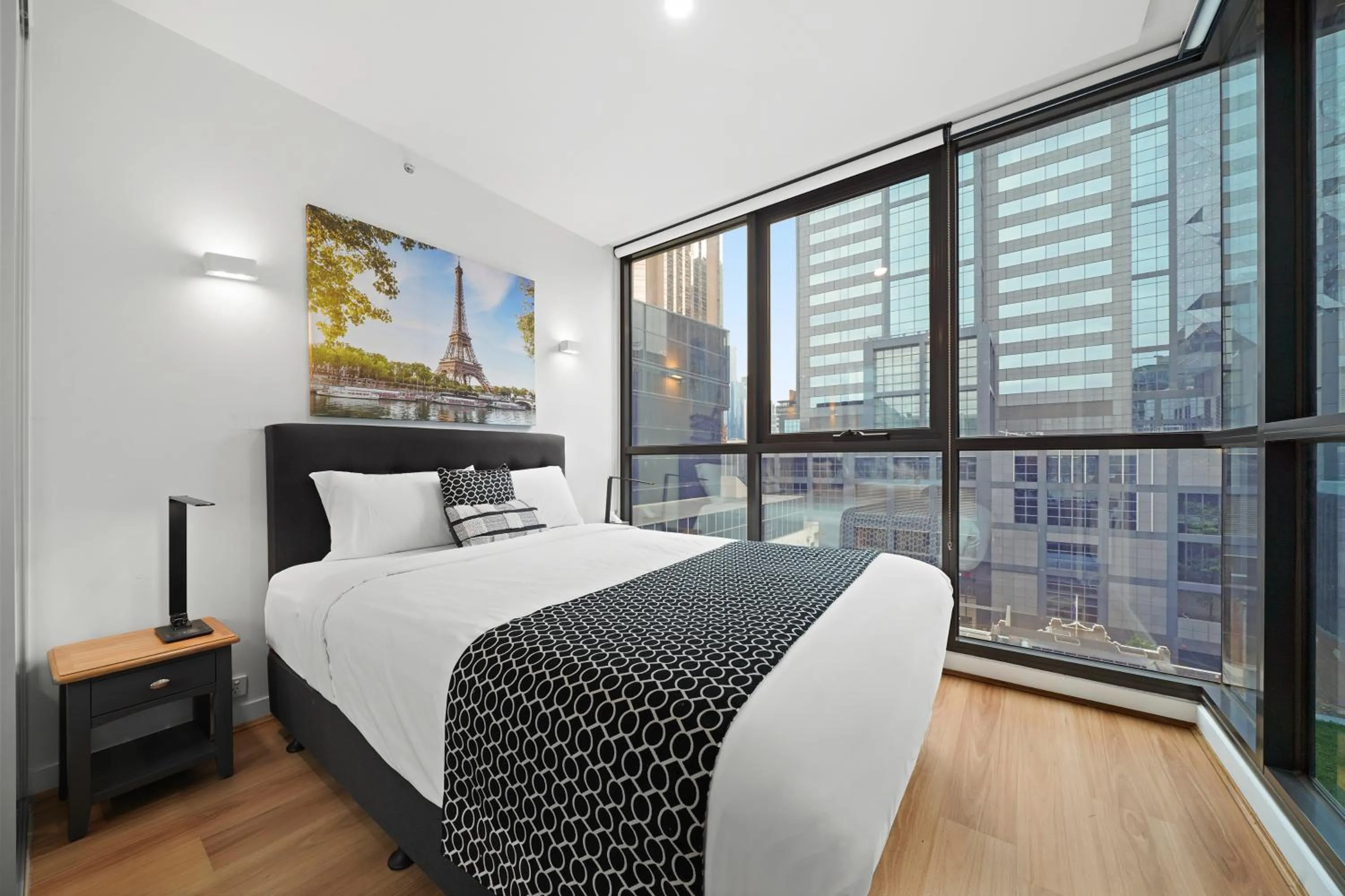 Bedroom, Bed in Flinders Street Apartments Melbourne CBD