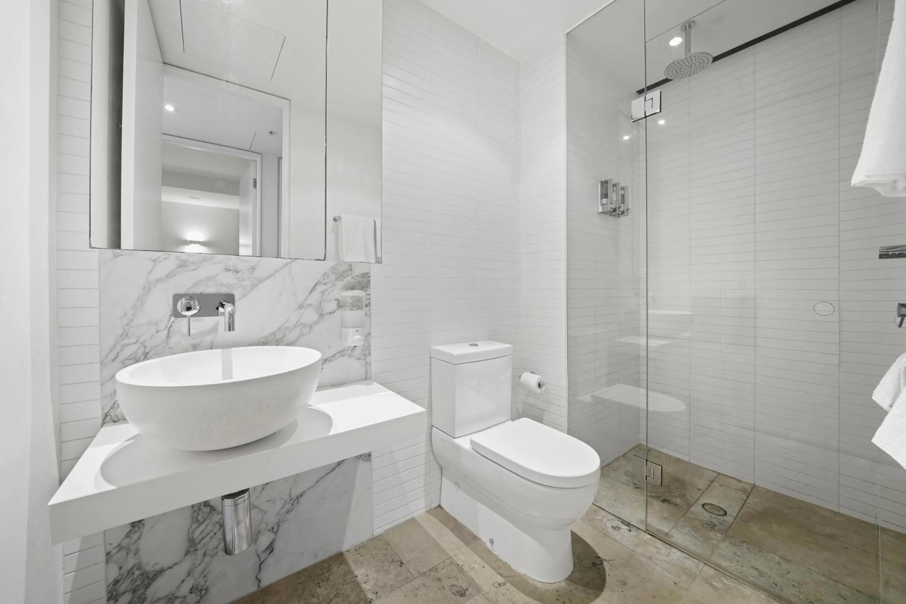 Bathroom in Flinders Street Apartments Melbourne CBD