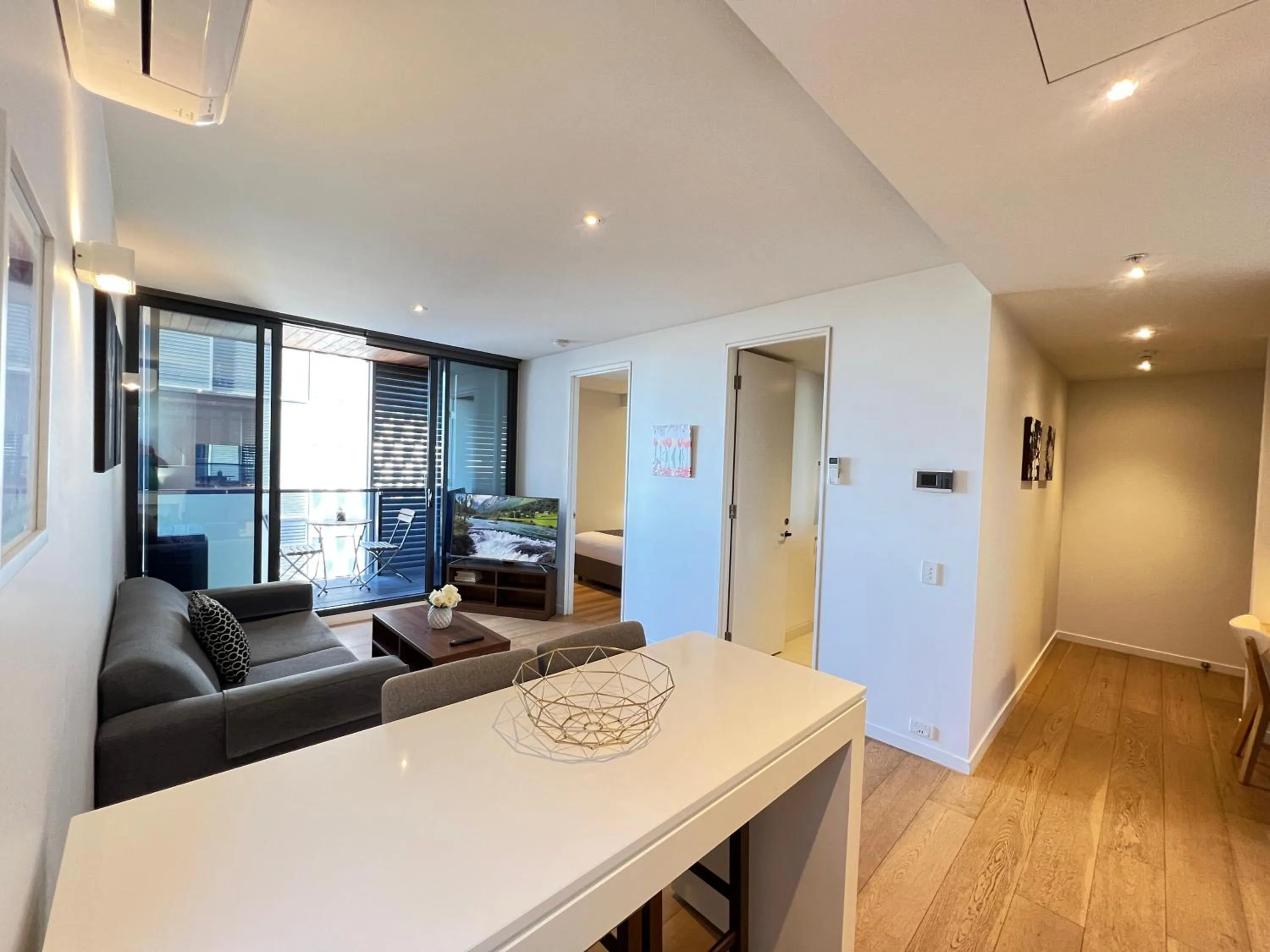 Living room in Flinders Street Apartments Melbourne CBD