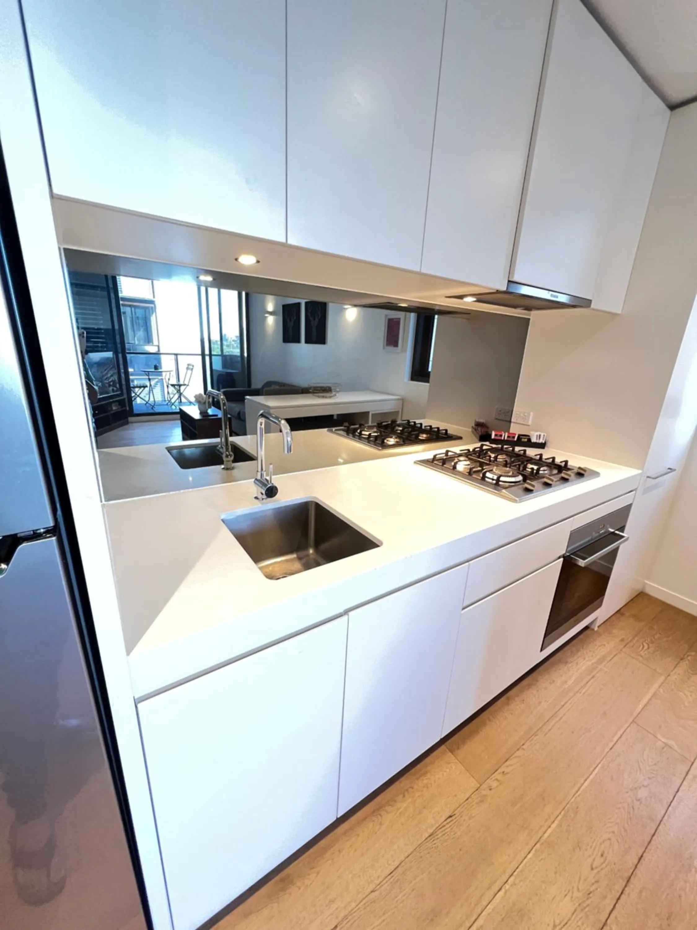 Kitchen or kitchenette in Flinders Street Apartments Melbourne CBD