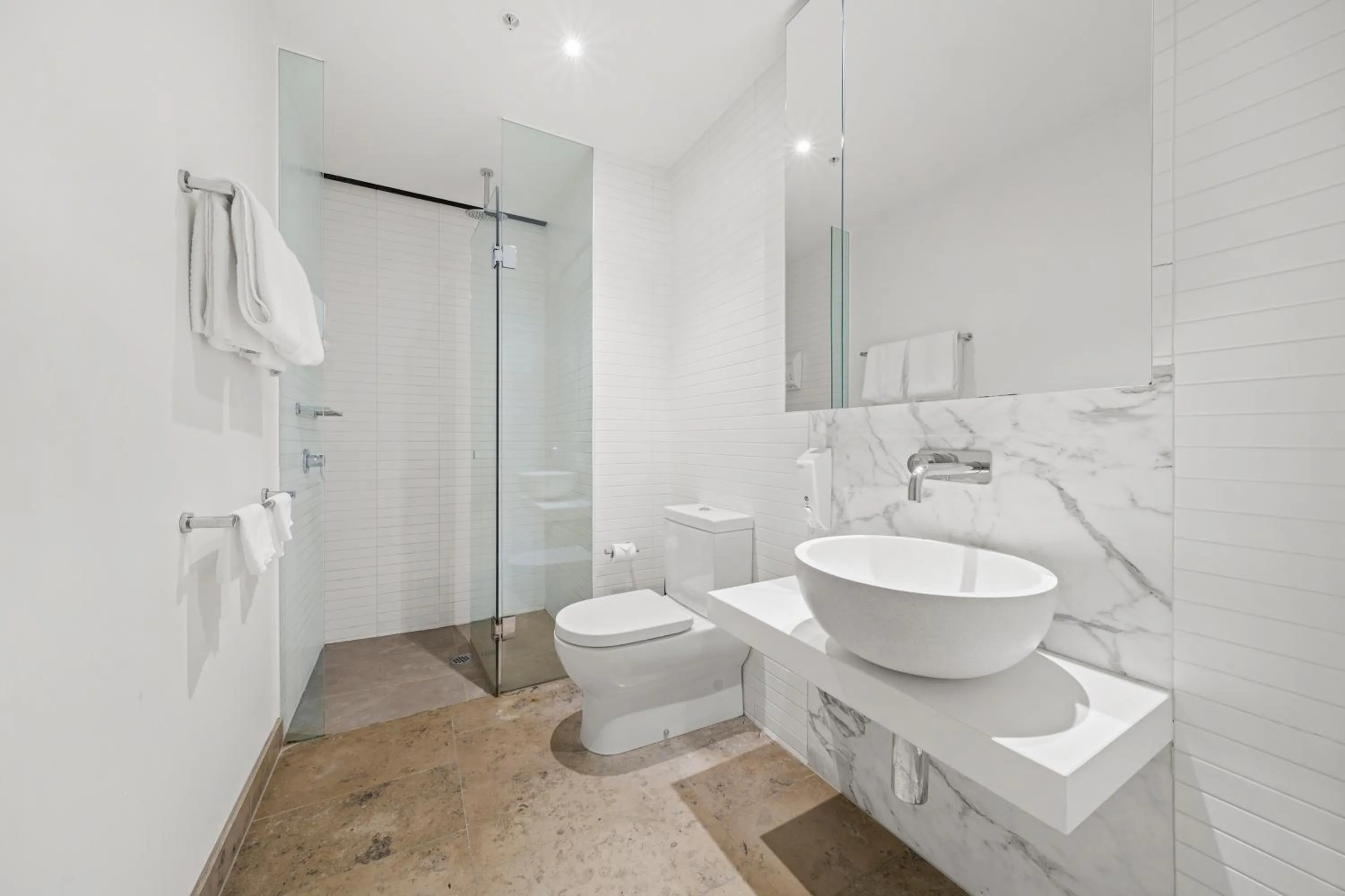 Bathroom in Flinders Street Apartments Melbourne CBD