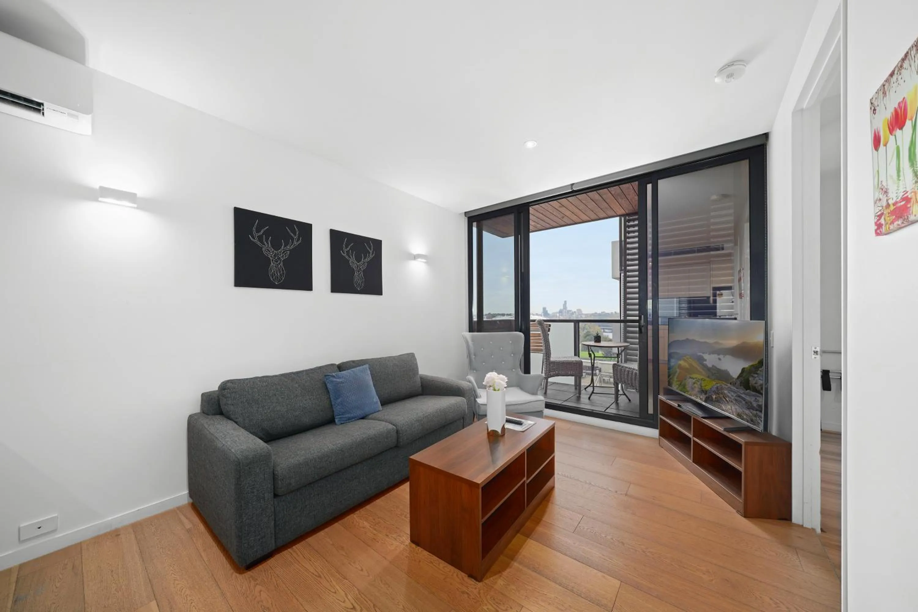 Living room in Flinders Street Apartments Melbourne CBD