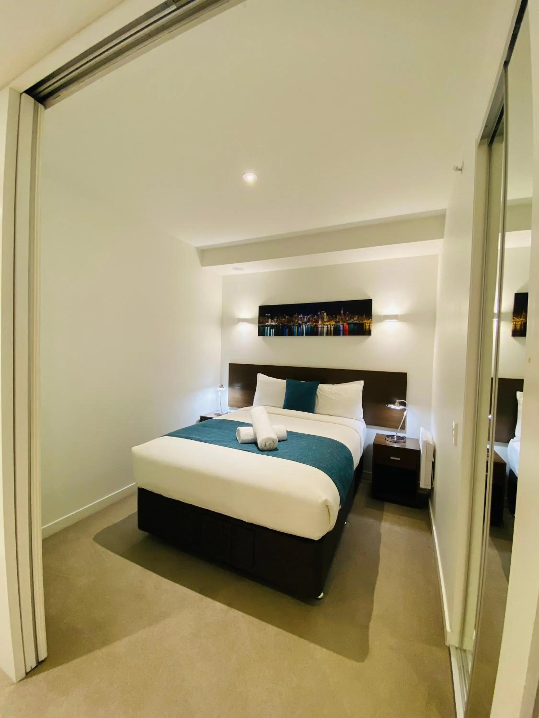 Bed in Flinders Street Apartments Melbourne CBD