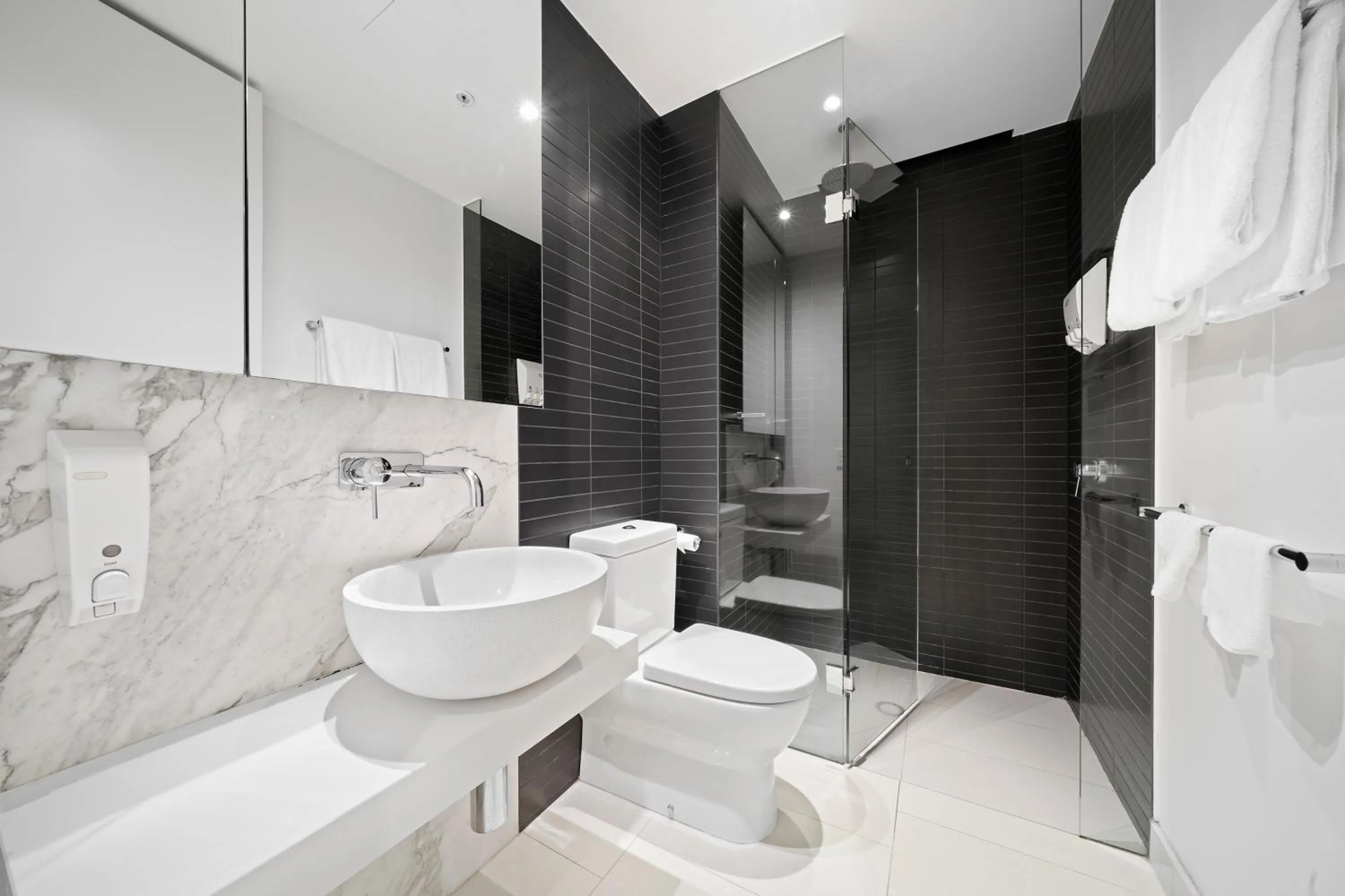 Bathroom in Flinders Street Apartments Melbourne CBD