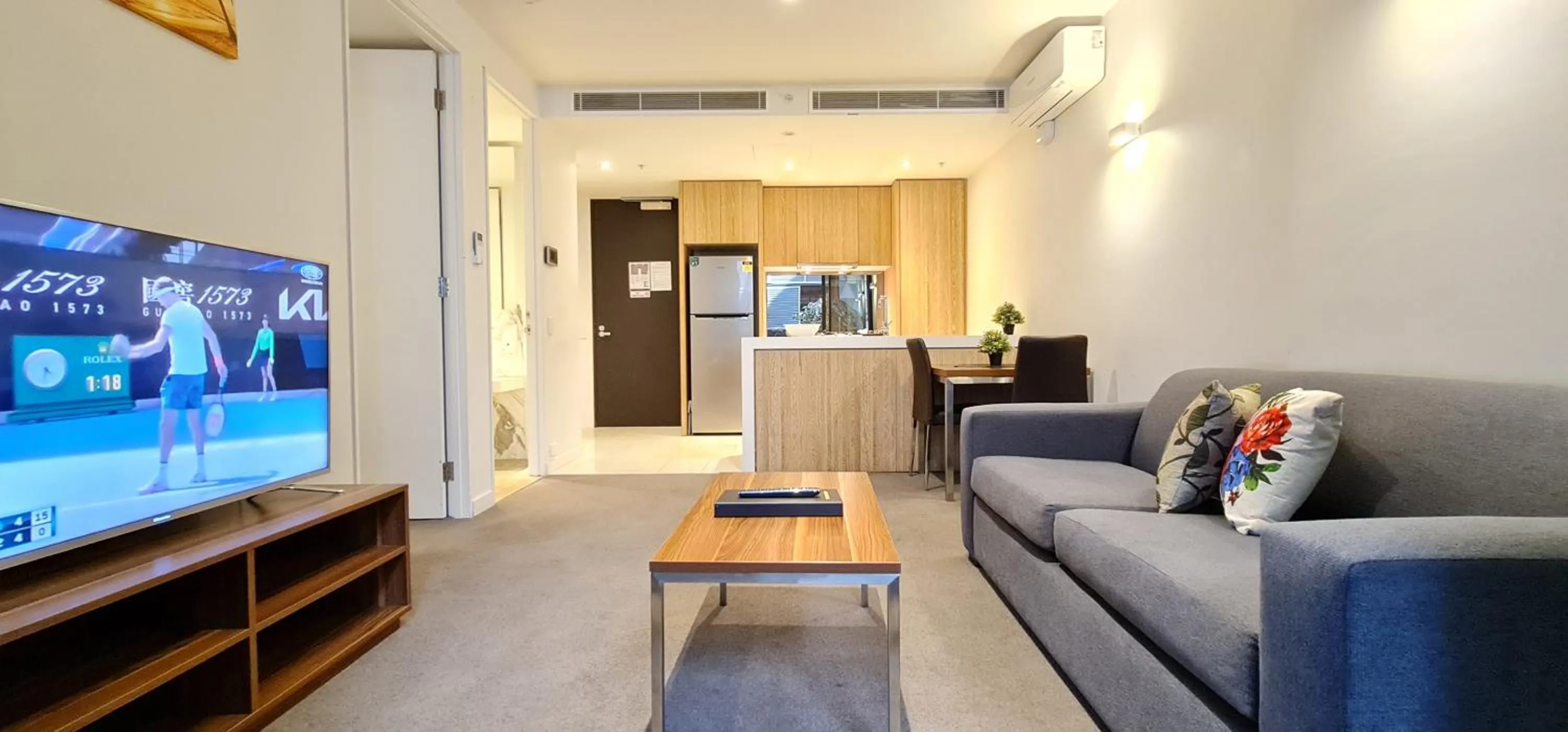 Living room in Flinders Street Apartments Melbourne CBD