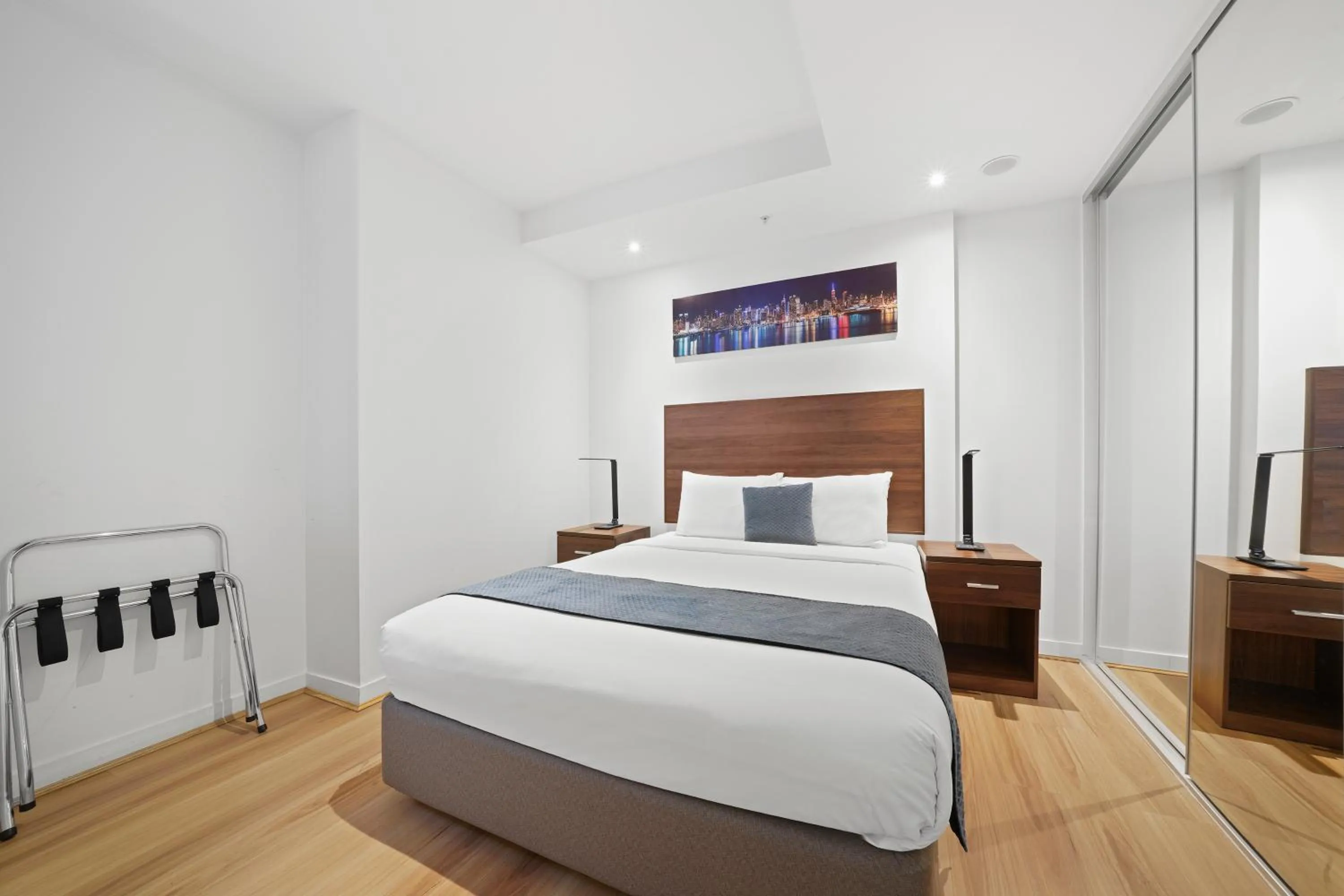 Bed in Flinders Street Apartments Melbourne CBD