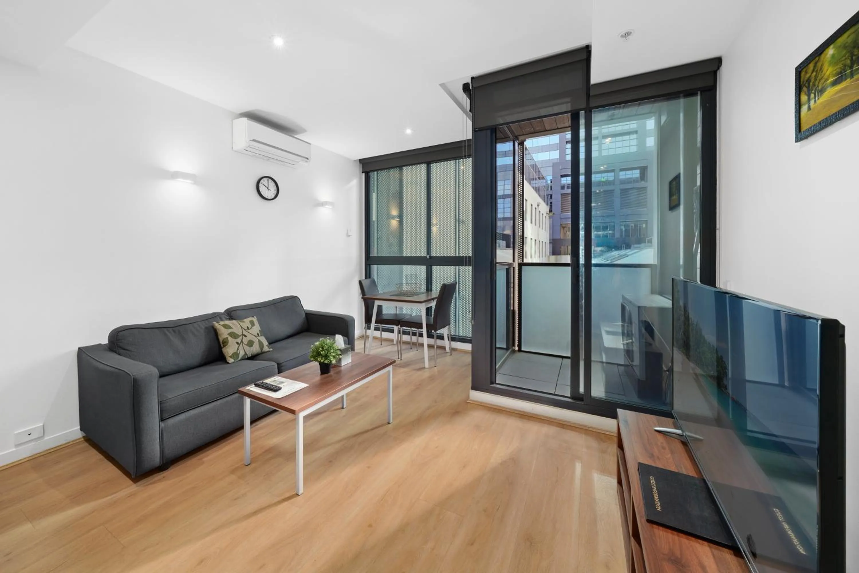 Living room in Flinders Street Apartments Melbourne CBD