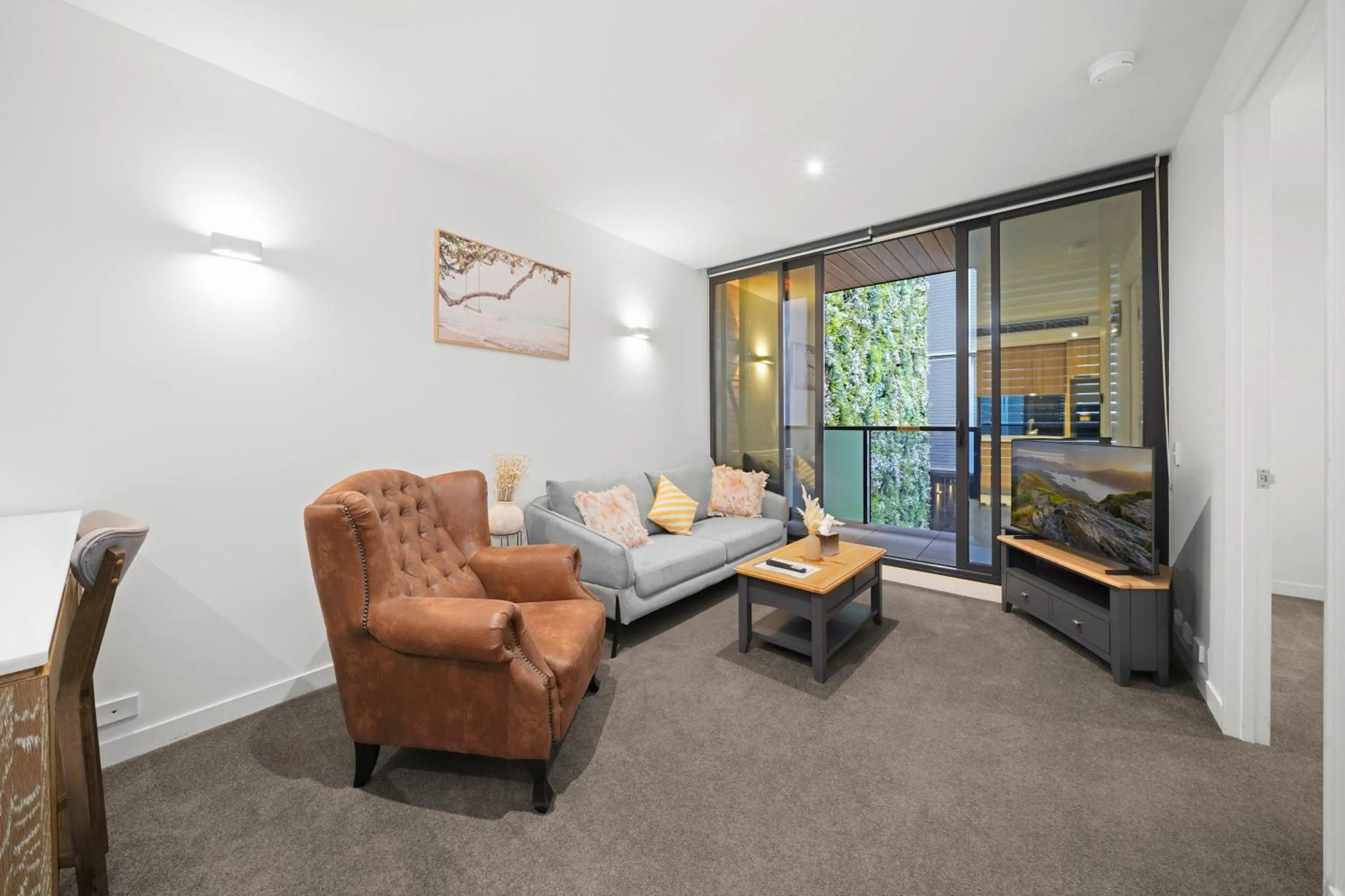 Living room in Flinders Street Apartments Melbourne CBD