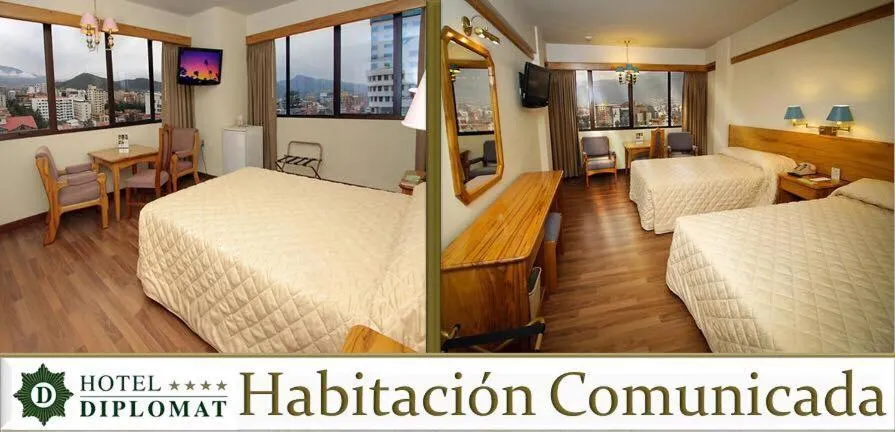 Bed in Hotel Diplomat