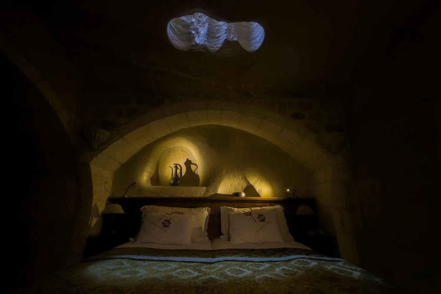 Bed in Fresco Cave Suites Cappadocia
