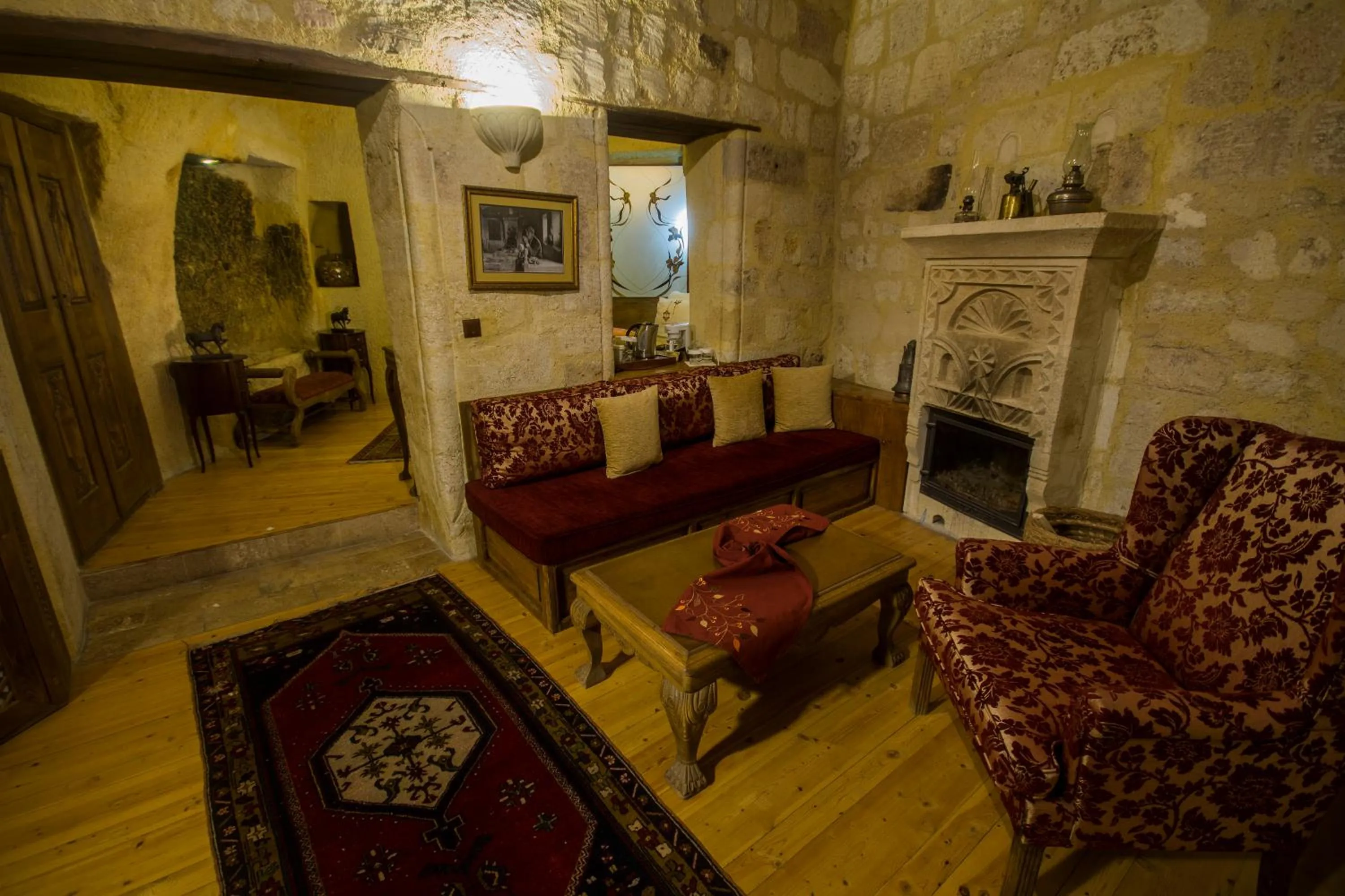 Seating area in Fresco Cave Suites Cappadocia