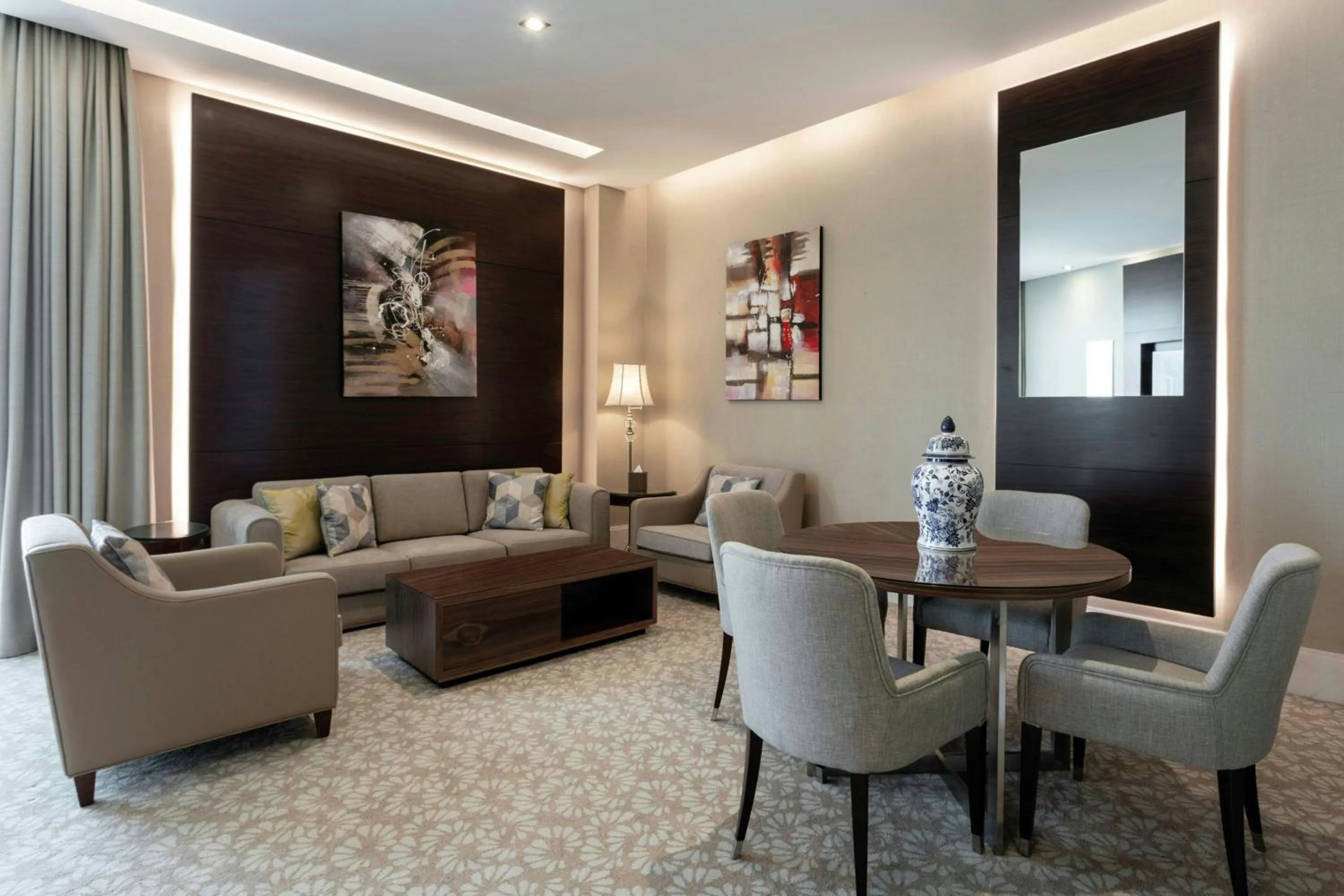 One-Bedroom King Suite with Canal and Bay View and Lounge Access with complimentary Breakfast, Daily Snacks, Evening Cocktail Hour & Canapes  (Complimentary Shuttle to Dubai Mall, Metro & La Mer Beach) in Grand Millennium Business Bay