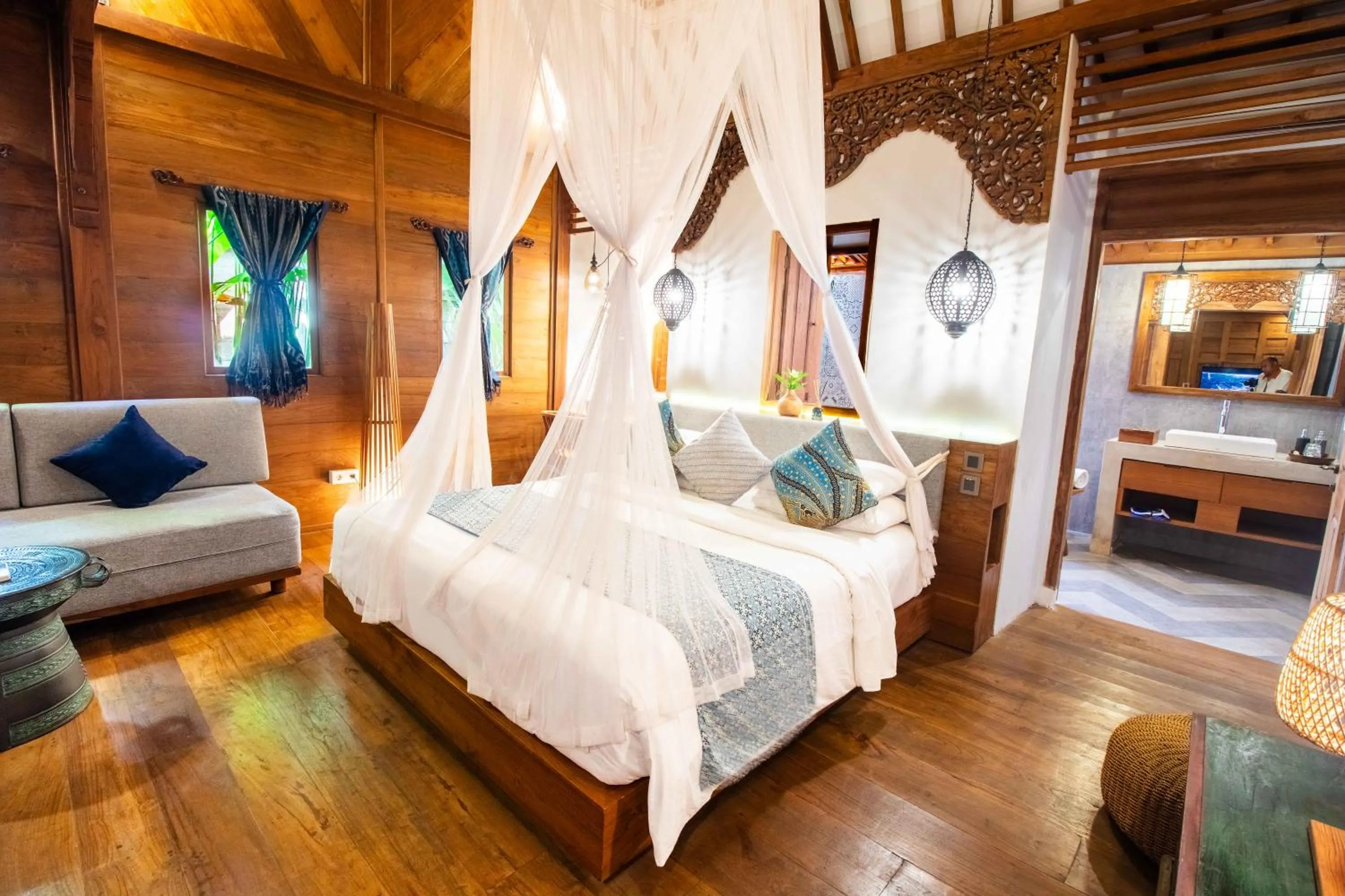 Bed in Natya Hotel Tanah Lot