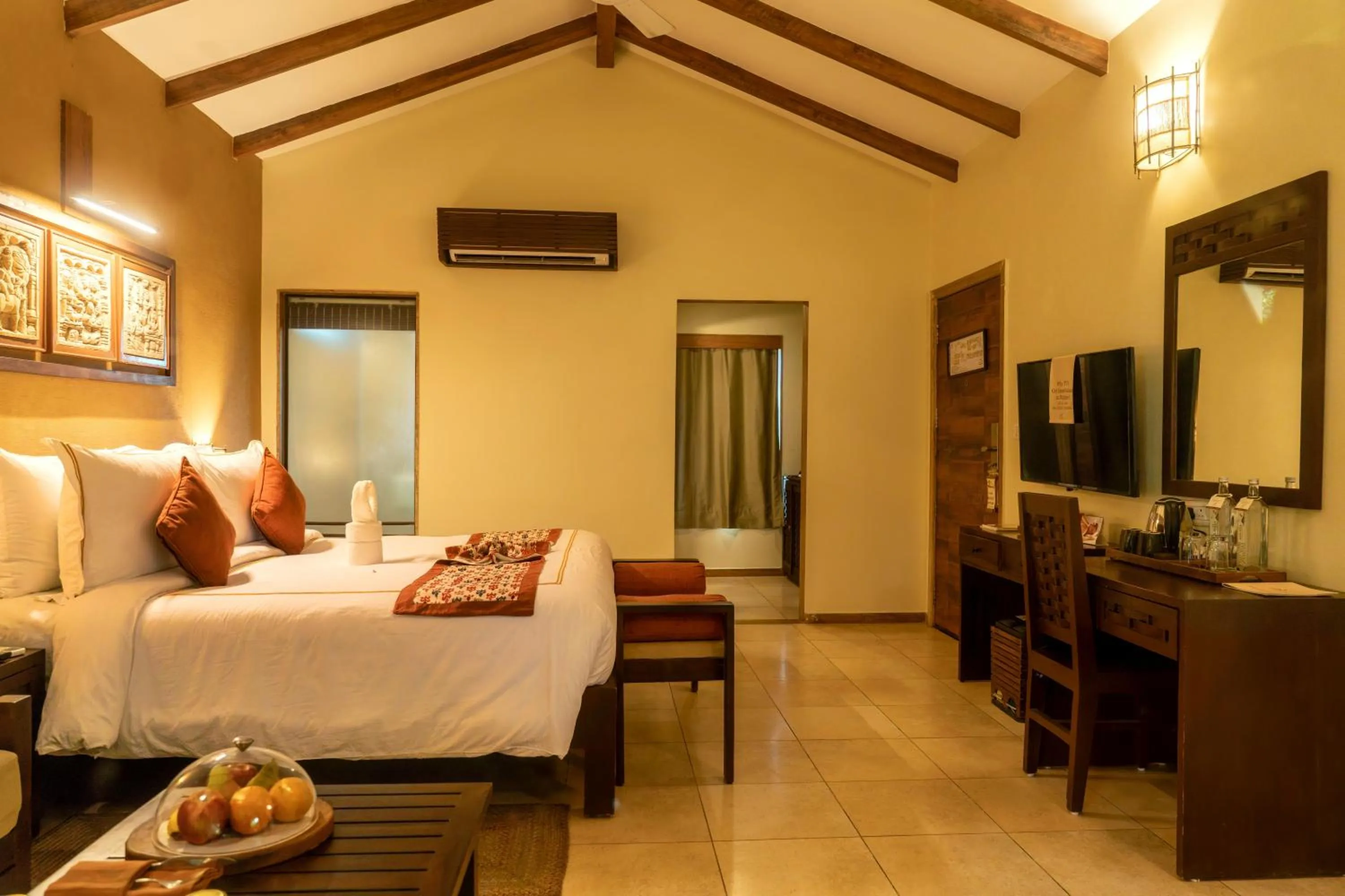 Bedroom, Bed in The Fern Gir Forest Resort, Sasan Gir - A Fern Crown Collection Resort