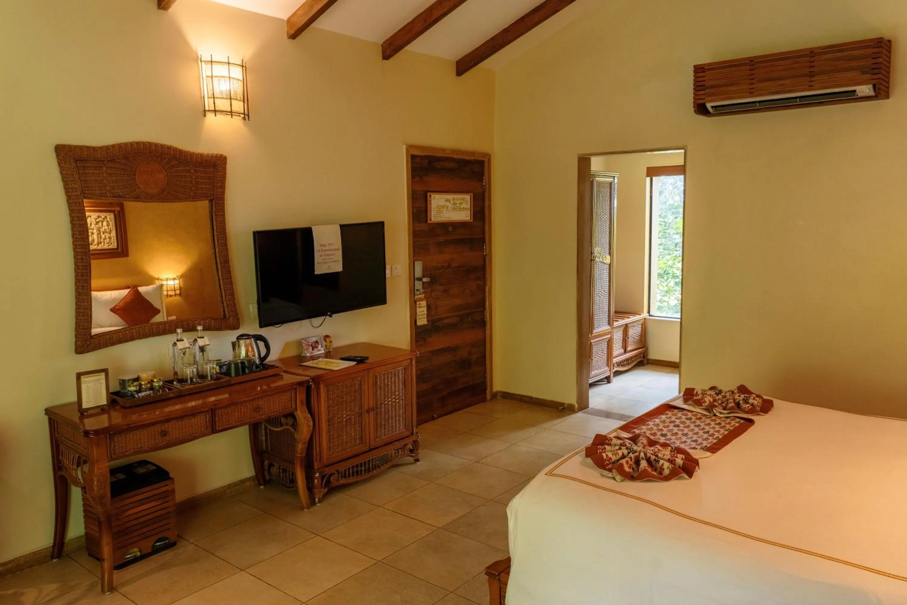 Bedroom, Bed in The Fern Gir Forest Resort, Sasan Gir - A Fern Crown Collection Resort