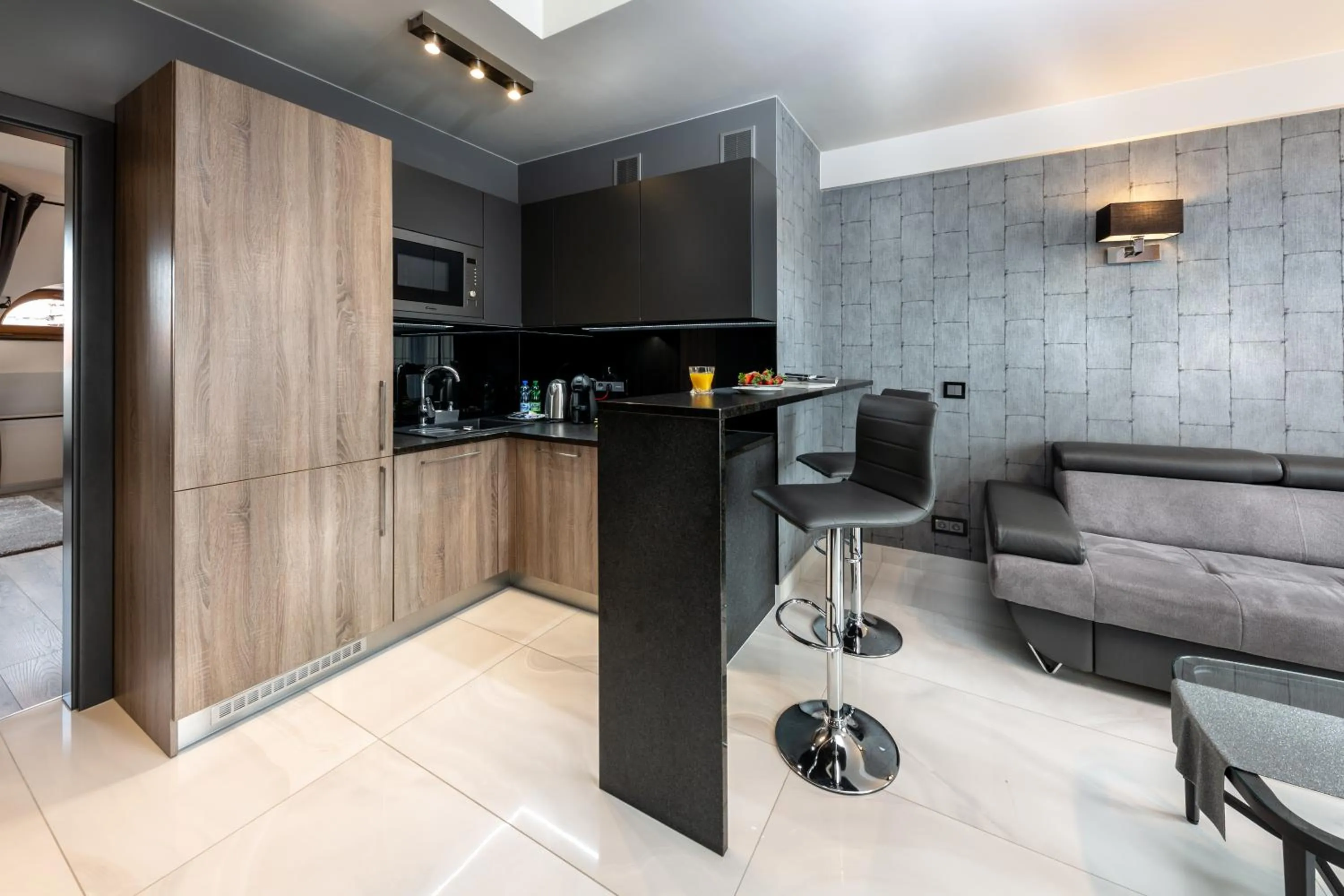 Kitchen or kitchenette in Aparthotel New Lux