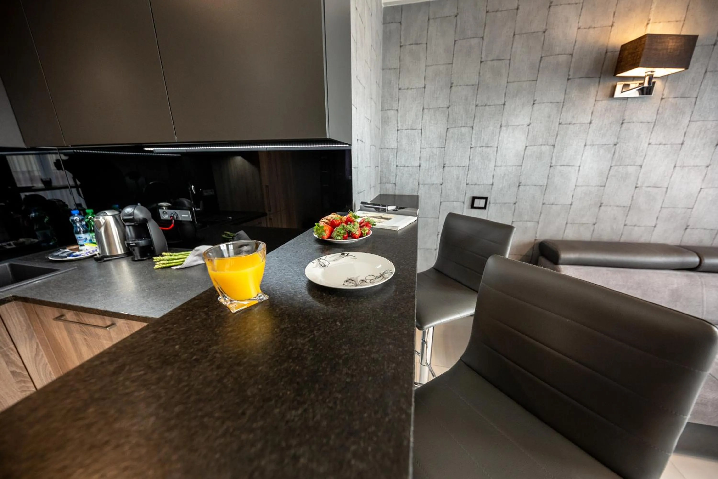 Kitchen or kitchenette in Aparthotel New Lux