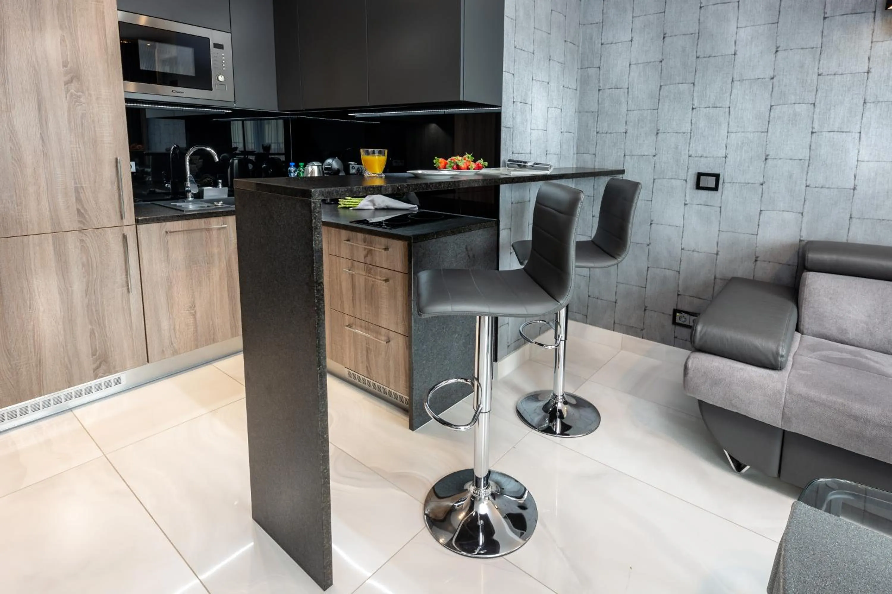 Kitchen or kitchenette in Aparthotel New Lux