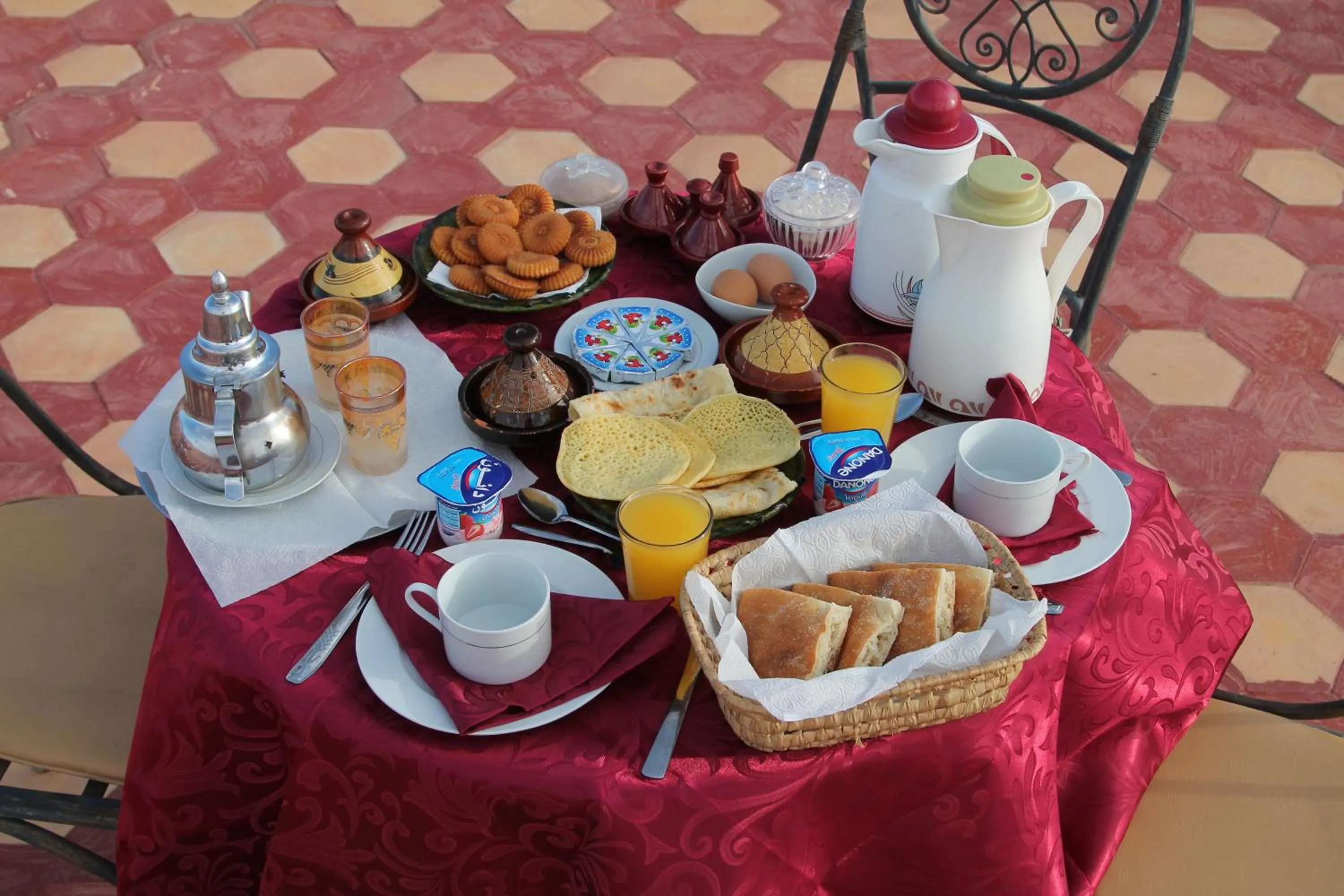 Continental breakfast in Kasbah Valentine