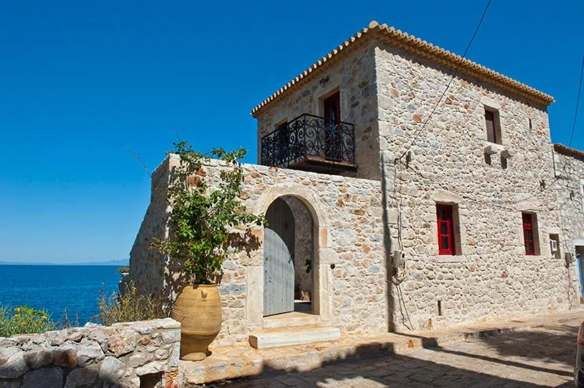 Facade/entrance in Limeni Villa