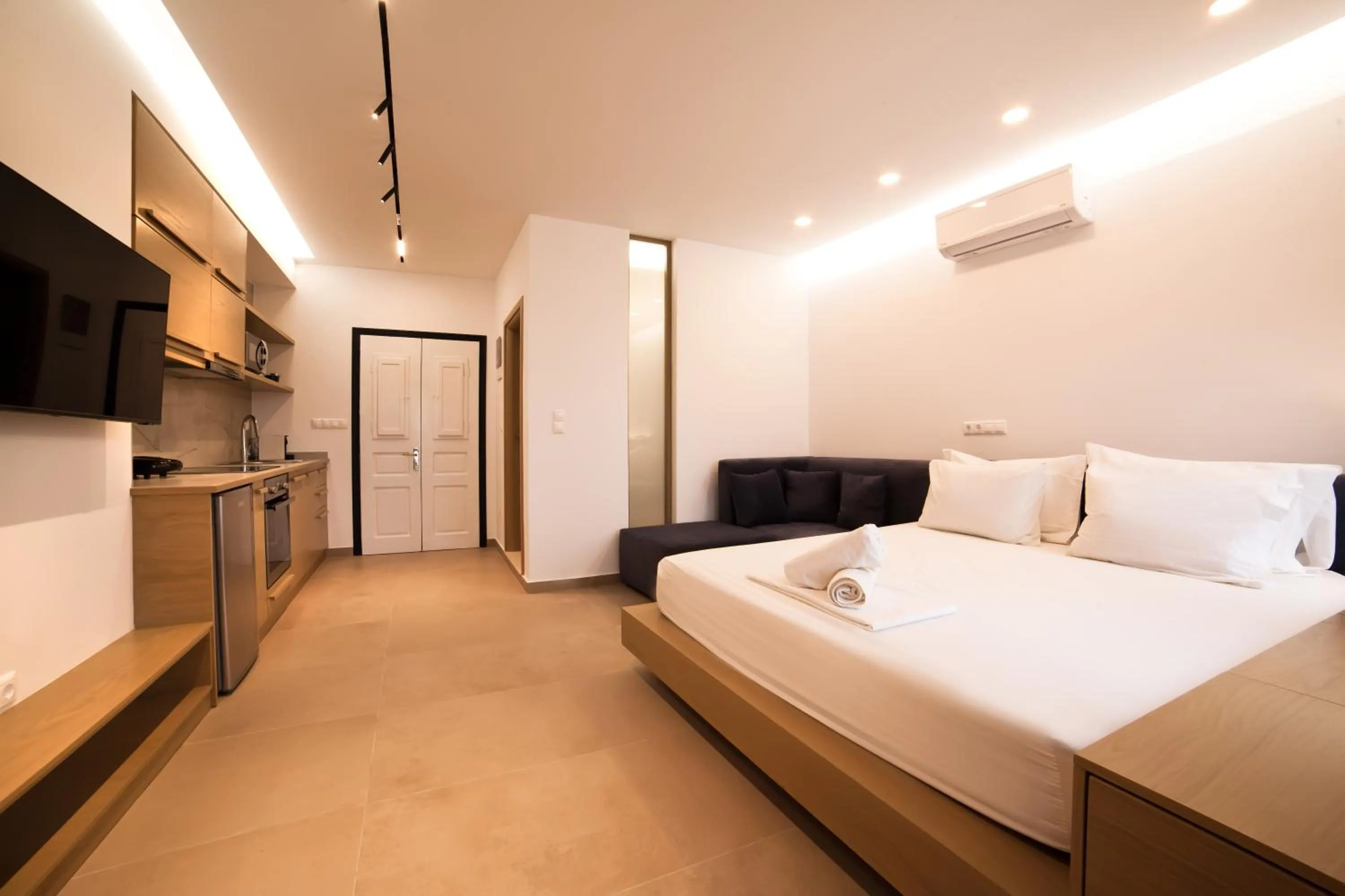 Living room, Bed in Blue Dawn Kalymnos