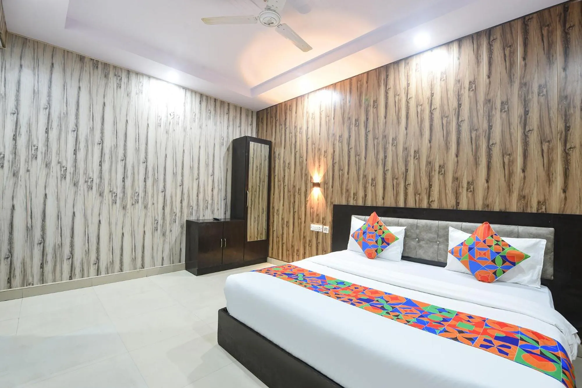 Bed in FabHotel Crown Residency
