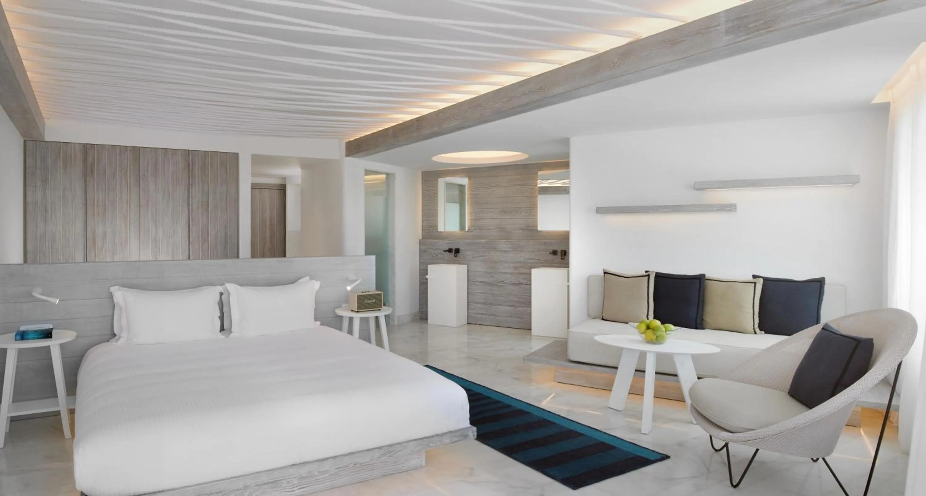 Bed in Mykonos Riviera Hotel & Spa, a member of Small Luxury Hotels of the World